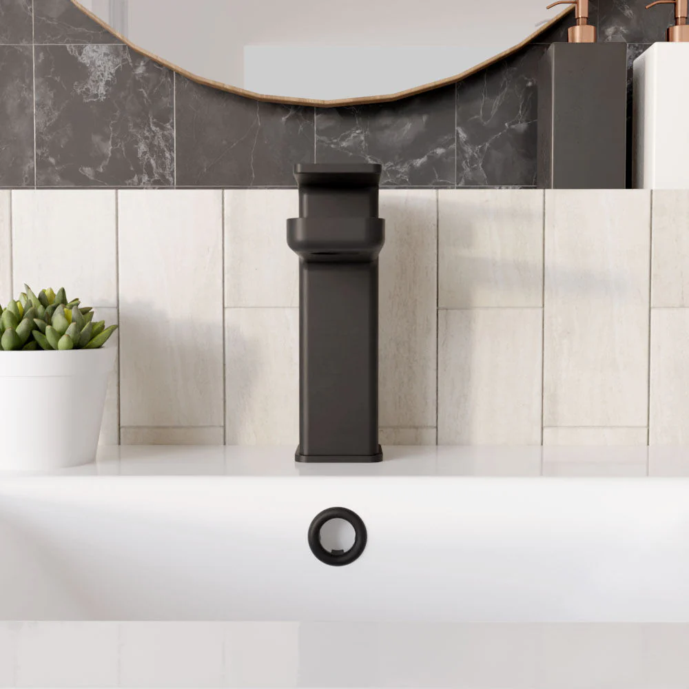 Swinscoe Square Mono Basin Mixer Tap with Push Button Waste – Choice of Finish - Image 8