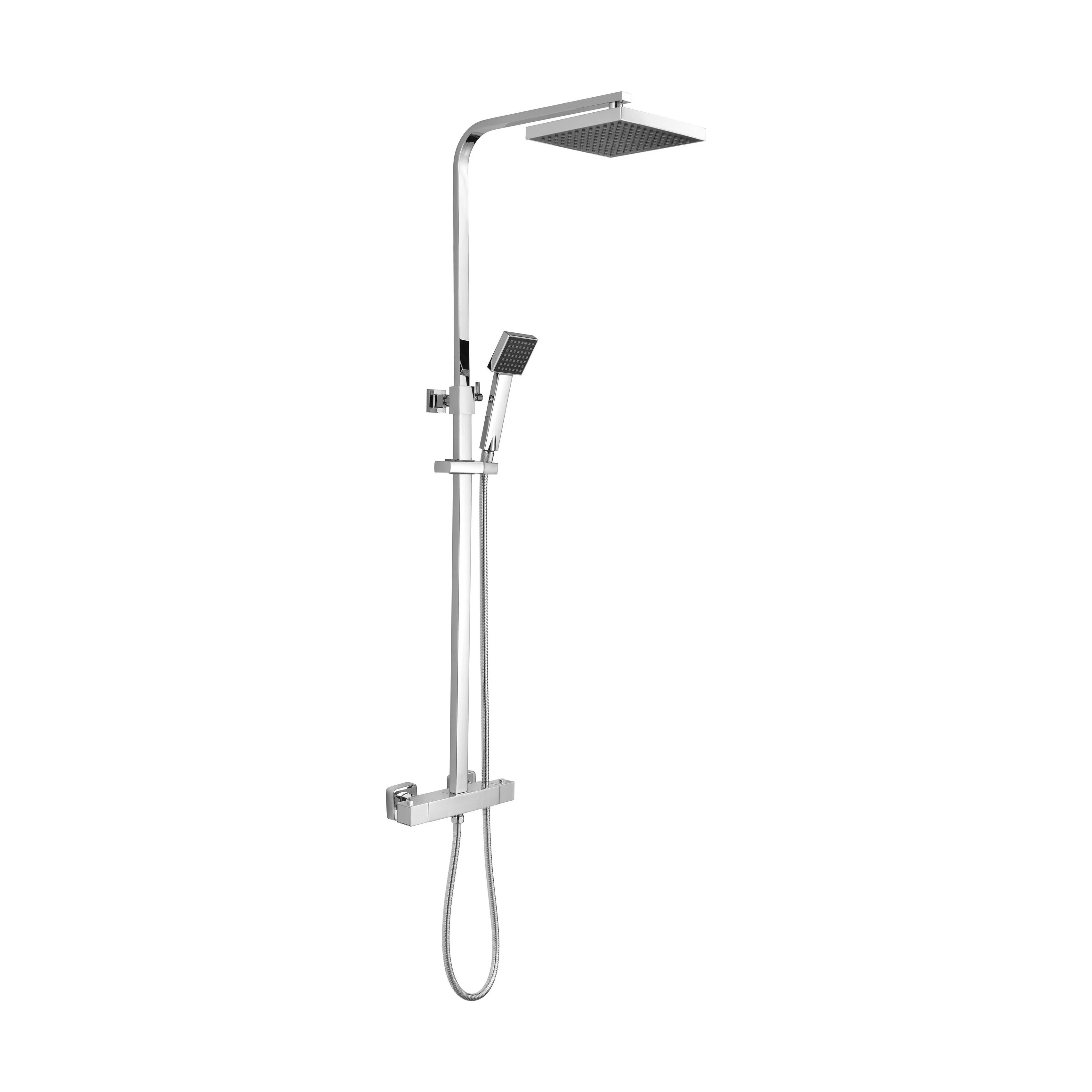 Swinscoe Square Thermostatic Shower Kit with Fixed Head & Adjustable Handset - Multiple Colours Available - Image 5