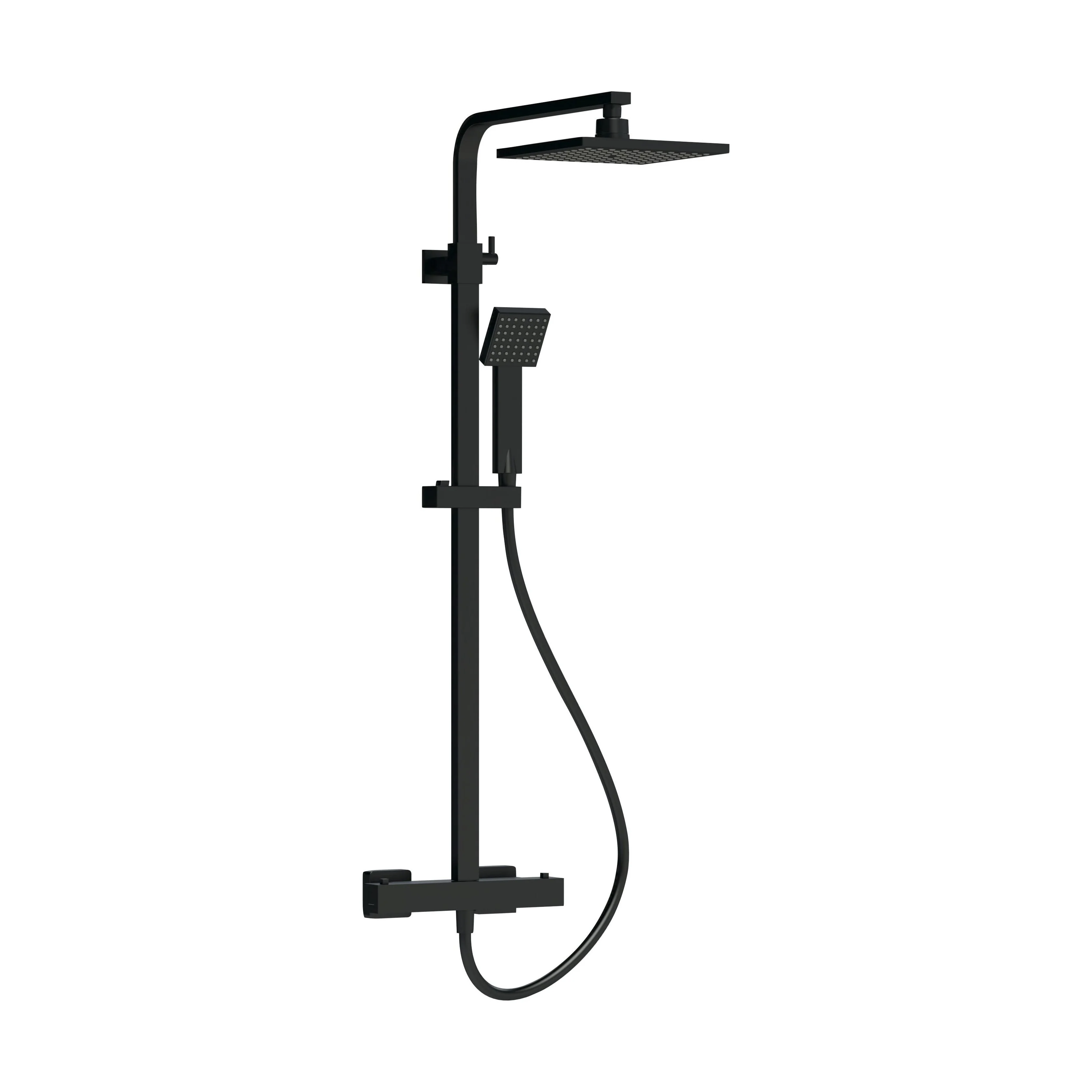 Swinscoe Square Thermostatic Shower Kit with Fixed Head & Adjustable Handset - Multiple Colours Available - Image 6