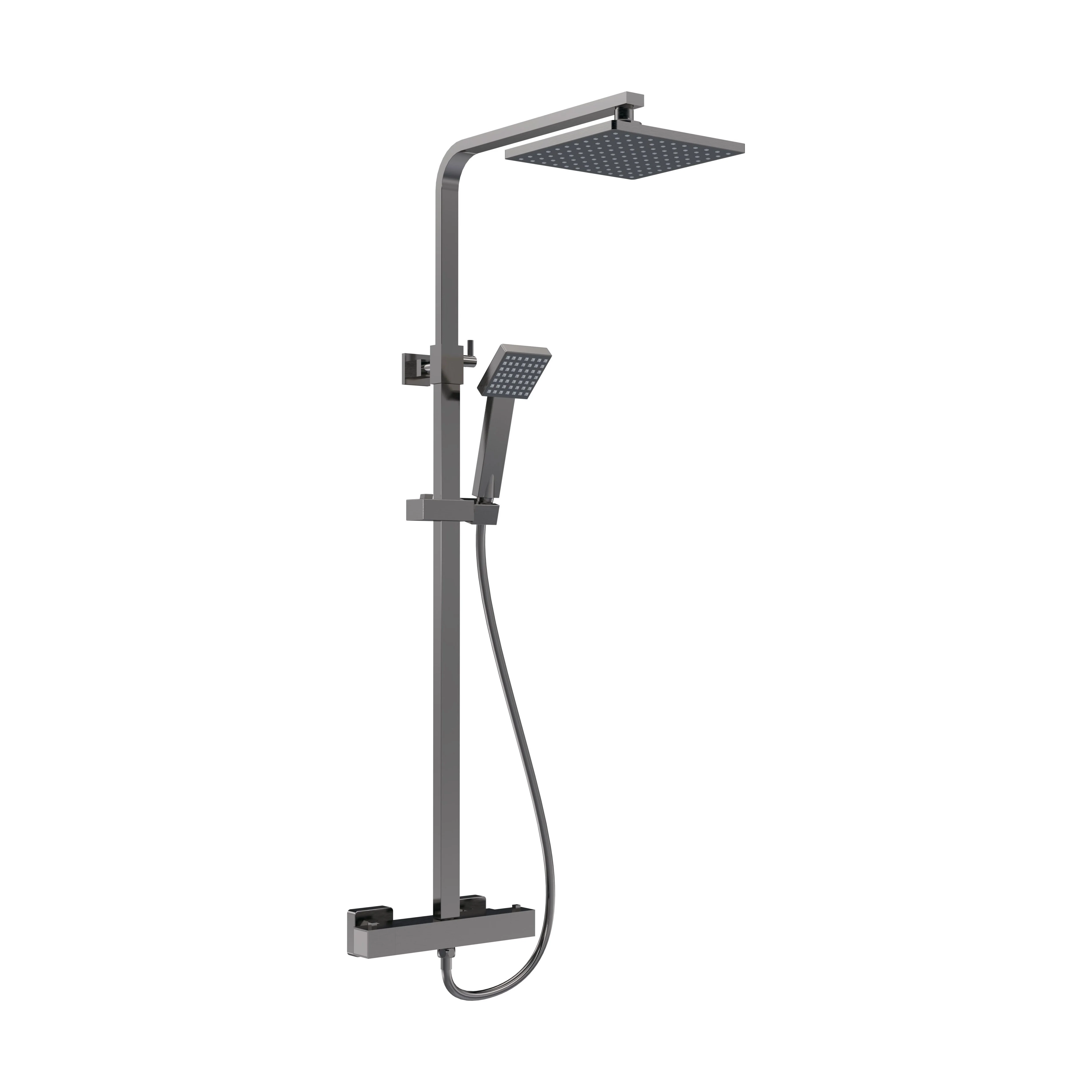 Swinscoe Square Thermostatic Shower Kit with Fixed Head & Adjustable Handset - Multiple Colours Available - Image 7