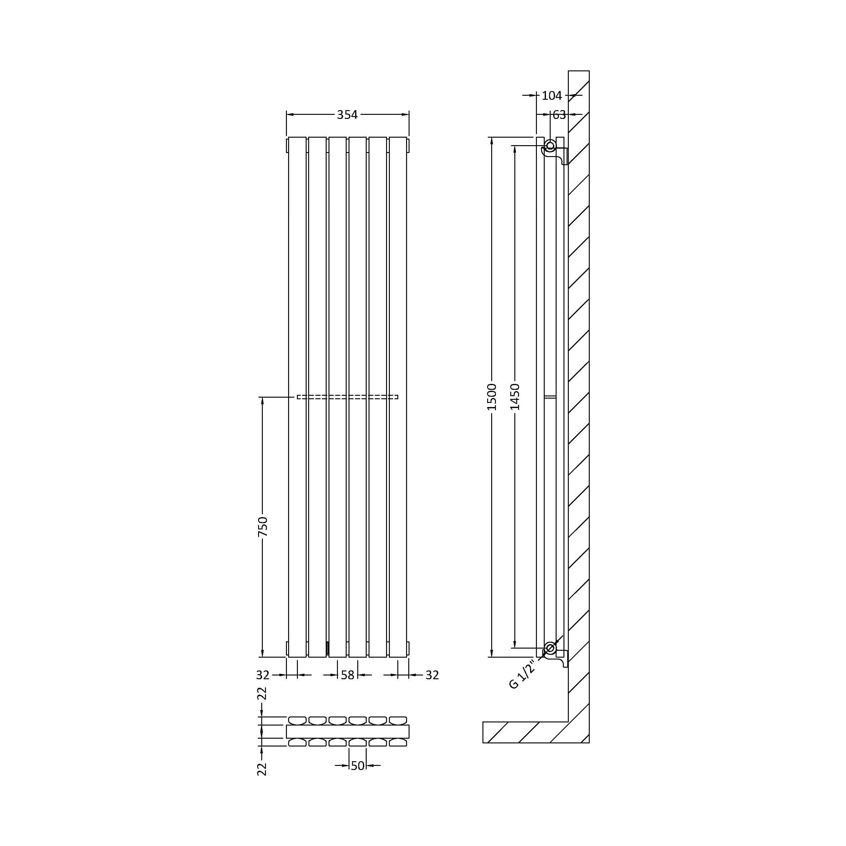 Edingale Modern Square Vertical Double Panel Radiator - Choice of Size and Colour - Image 28
