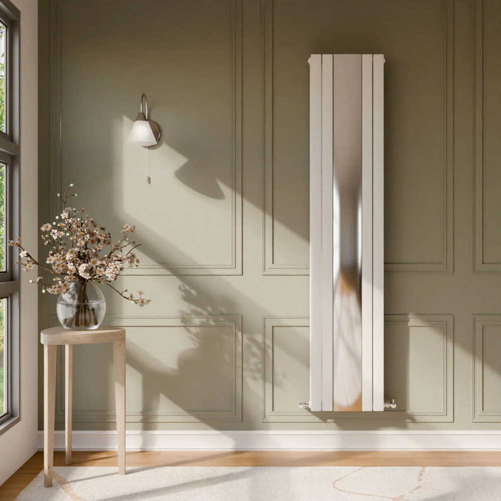 Edingale Square Vertical Double Panel Radiator with Mirror, 3344 BTU, 1800mm x 354mm - Choice of Colour - Image 4