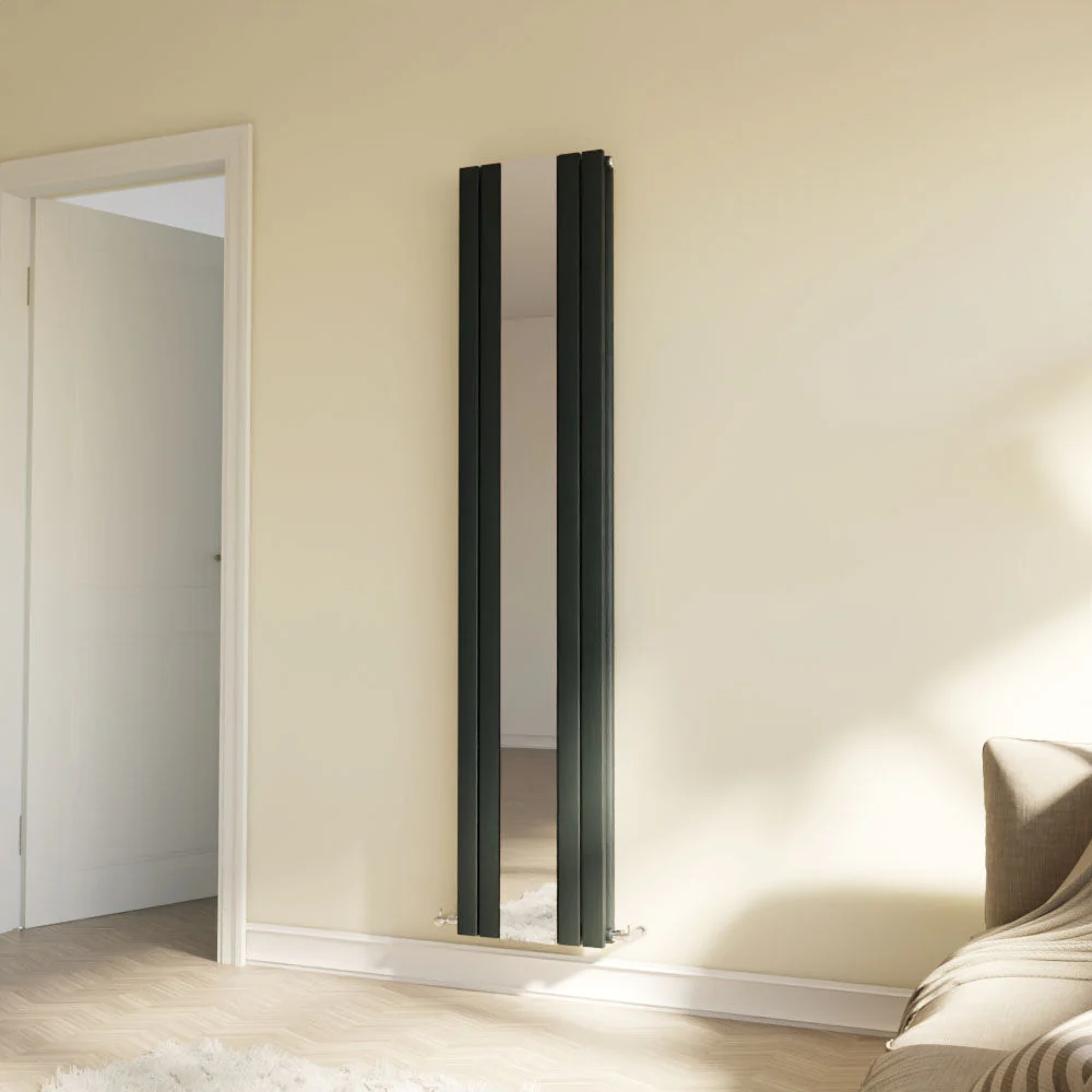 Edingale Square Vertical Double Panel Radiator with Mirror, 3344 BTU, 1800mm x 354mm - Choice of Colour - Image 5