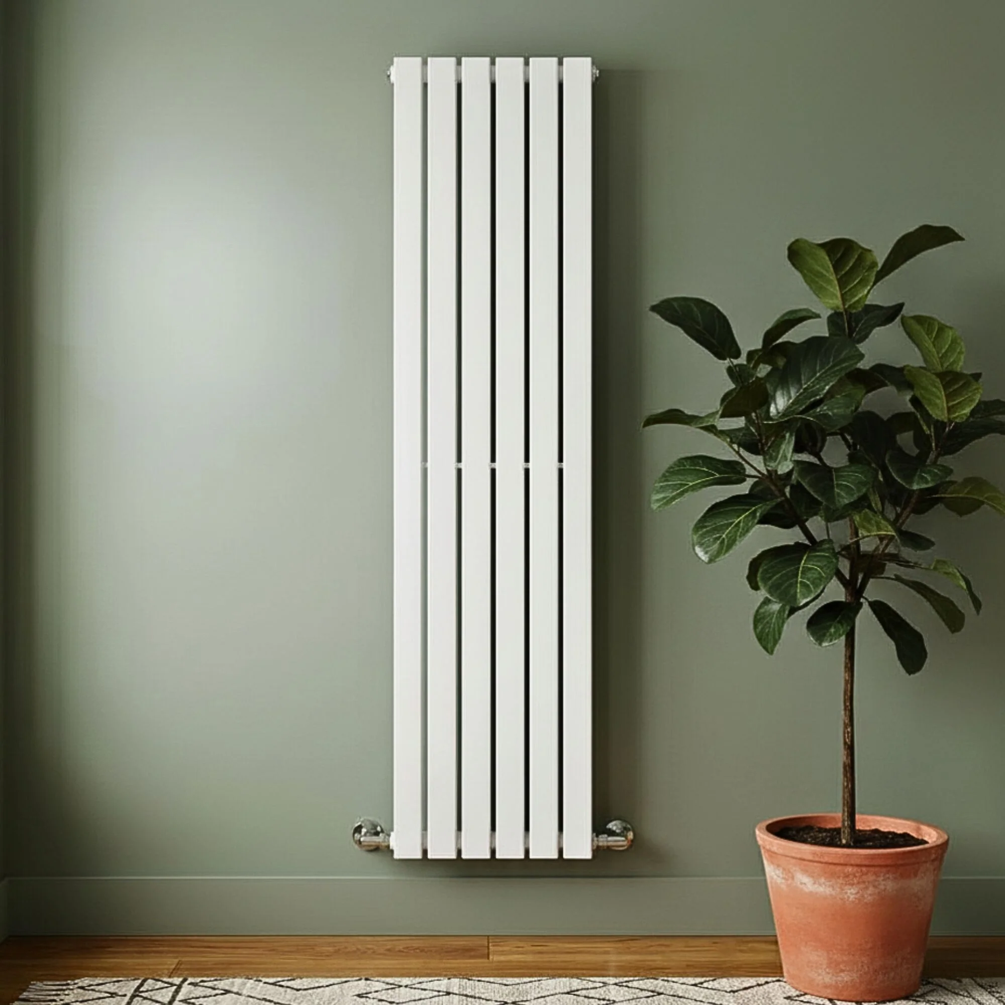 Edingale Vertical Single Panel Radiator, Square Design - Choice of Size and Colour - Image 3