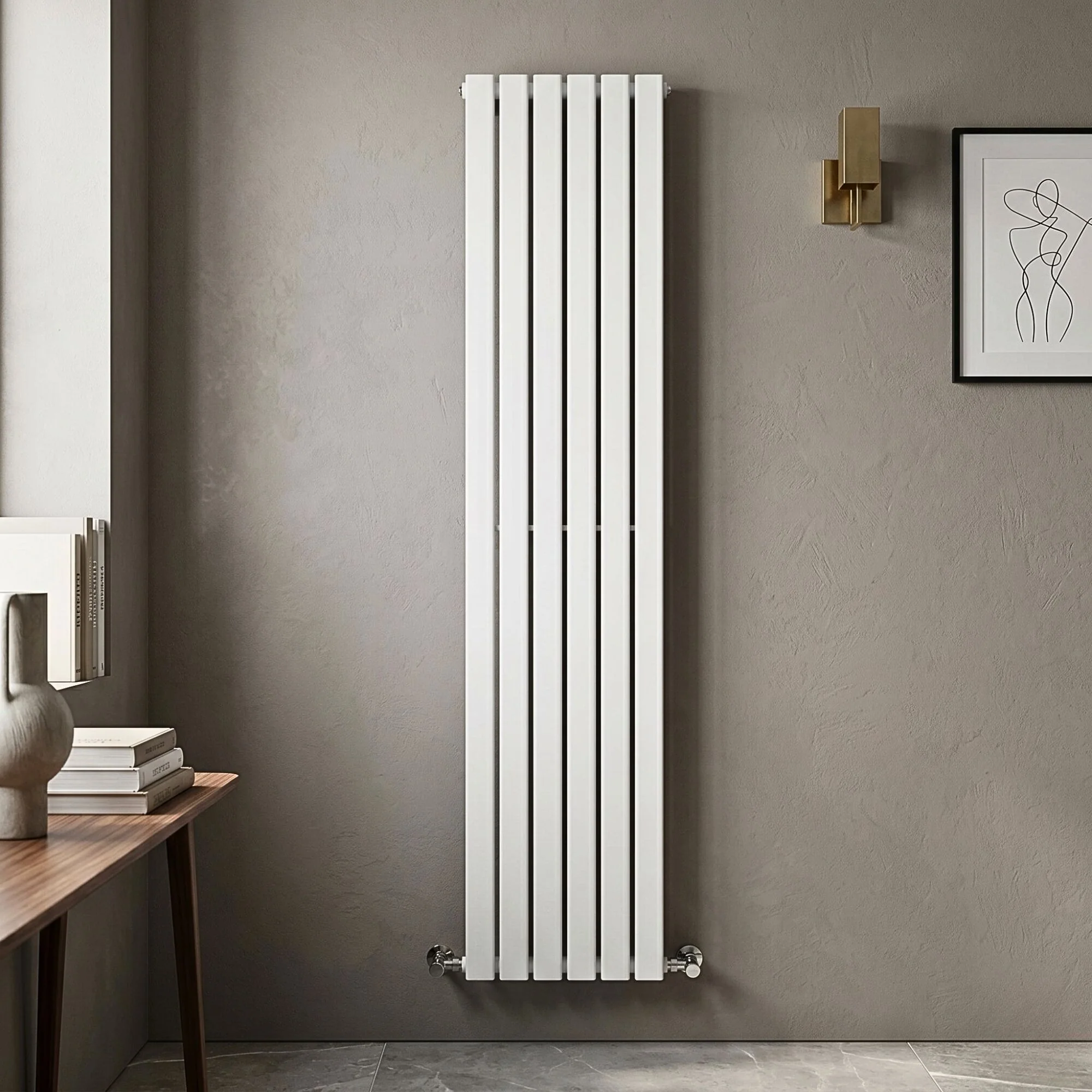Edingale Vertical Single Panel Radiator, Square Design - Choice of Size and Colour - Image 4
