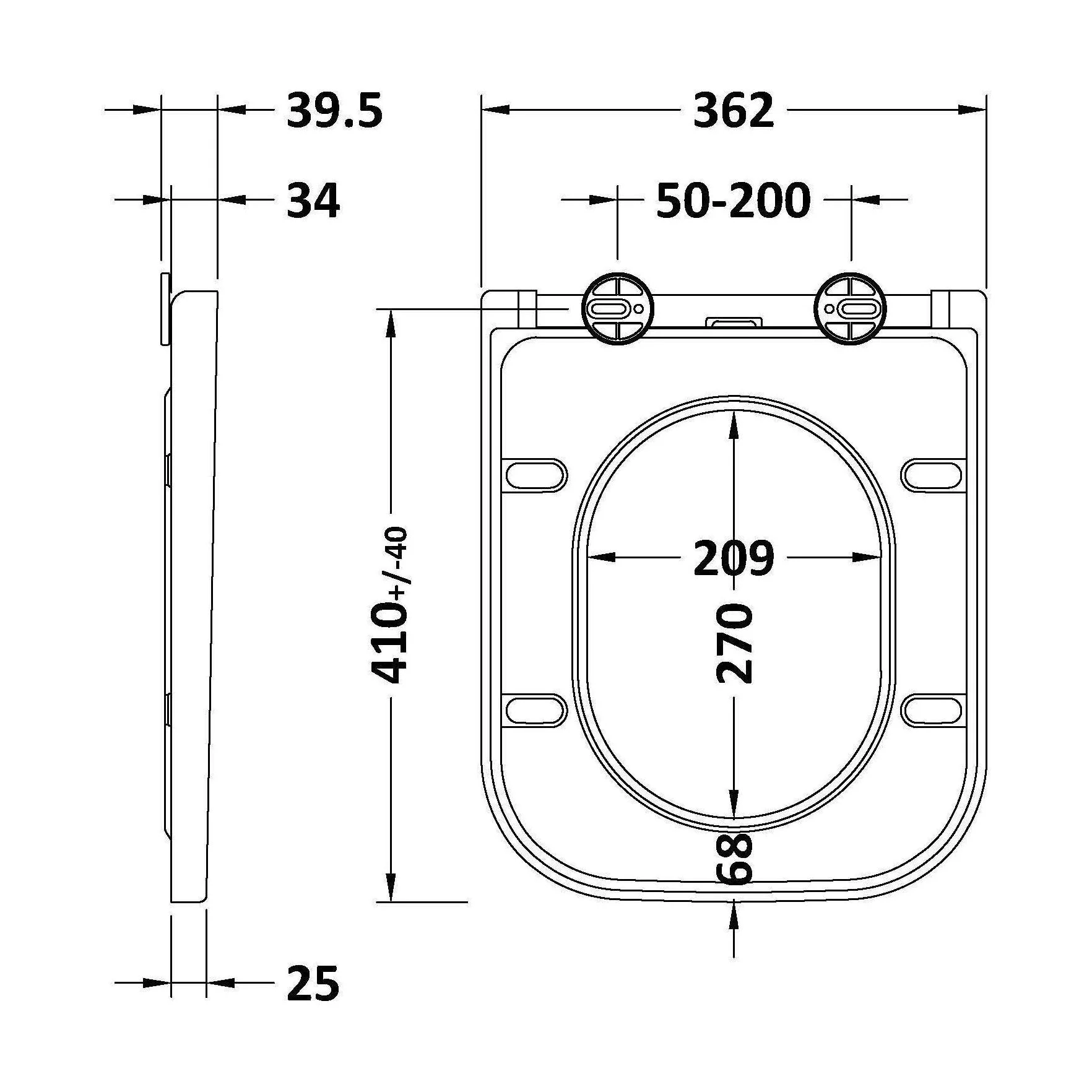 Square Wrapover Soft Close Seat (Urea) - Image 2