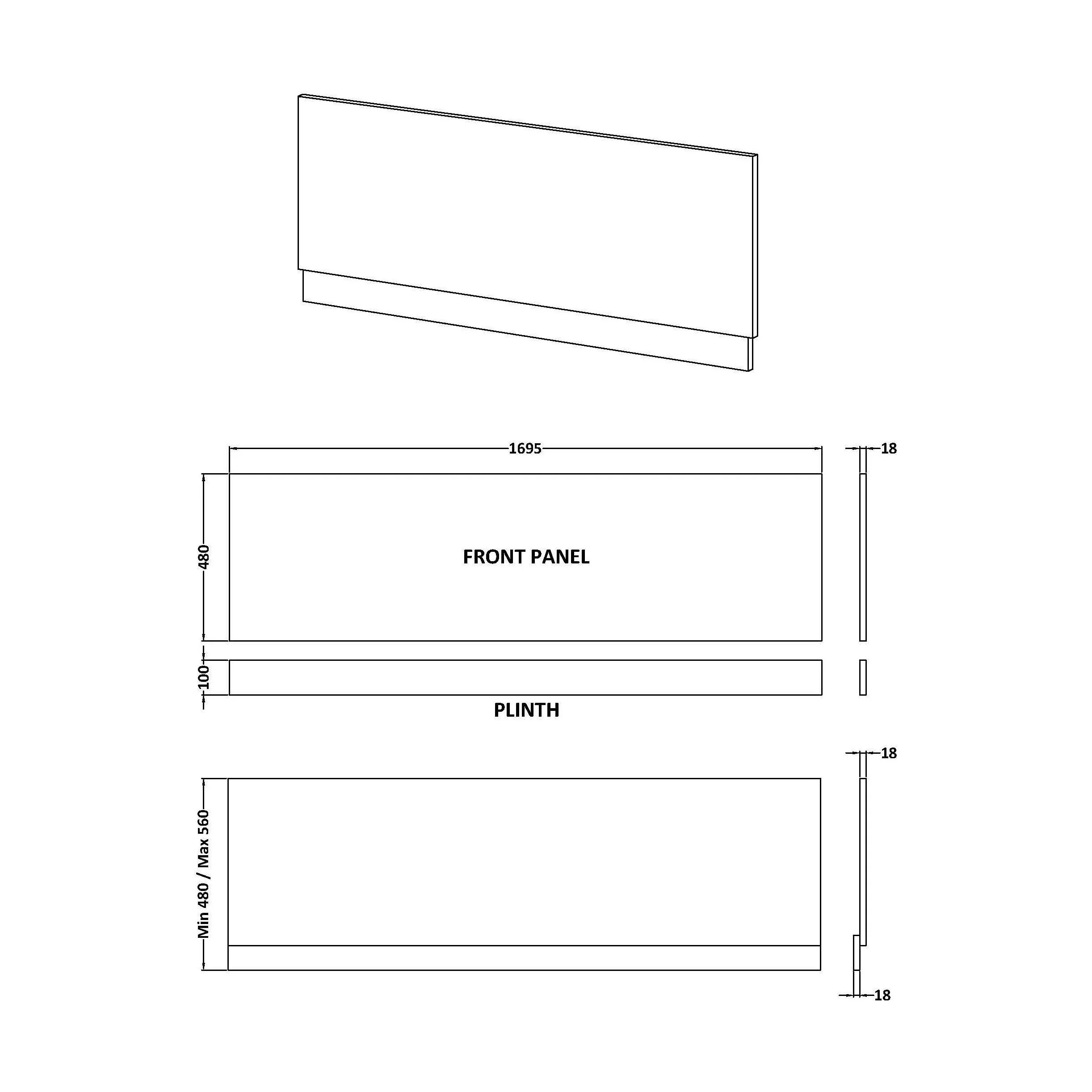 Straight Bath Front Panel Available - Choice of Size and Colour - Image 57