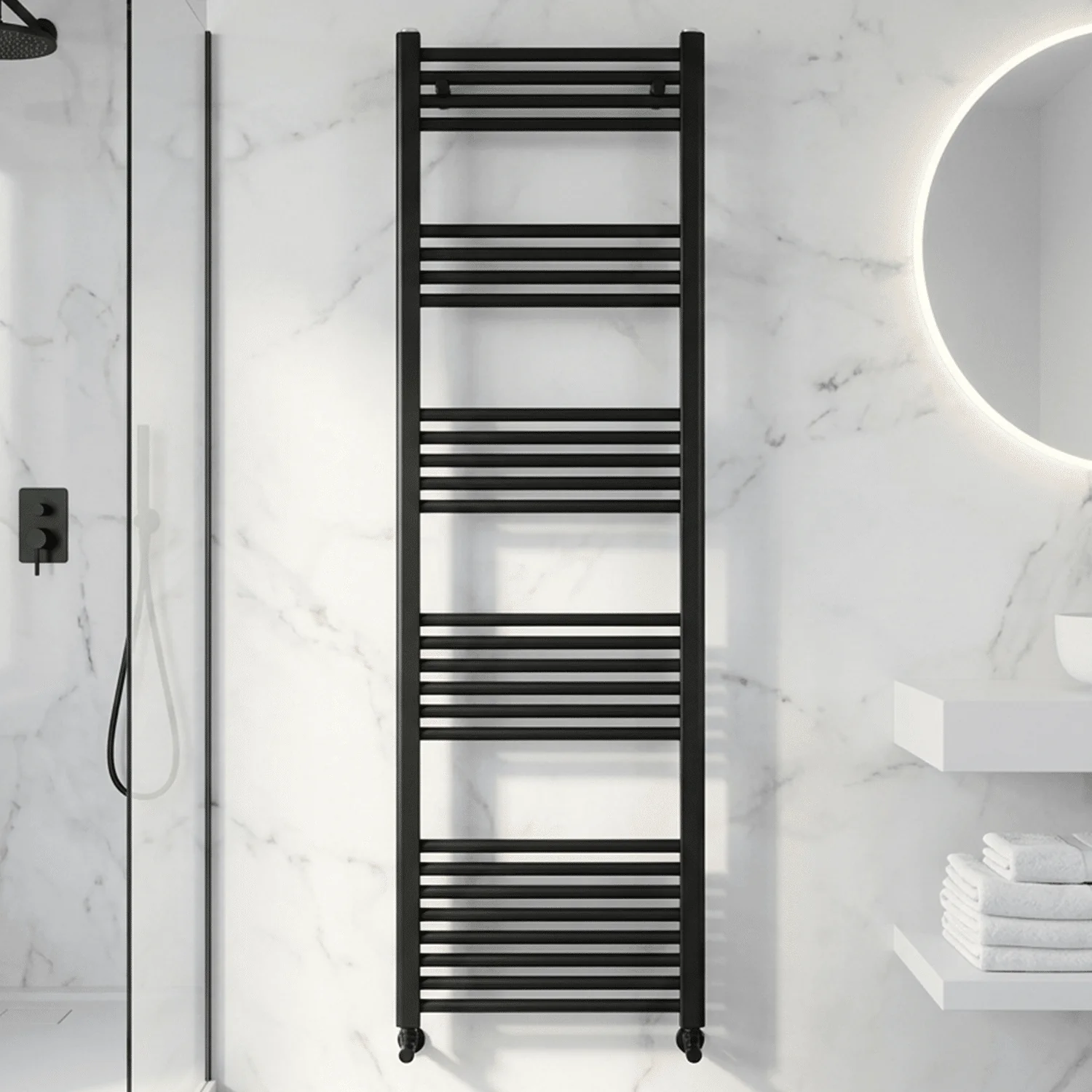 Yarnfield Straight Heated Heated Towel Rail Radiator, 600mm - Choice of Size and Colour - Image 15