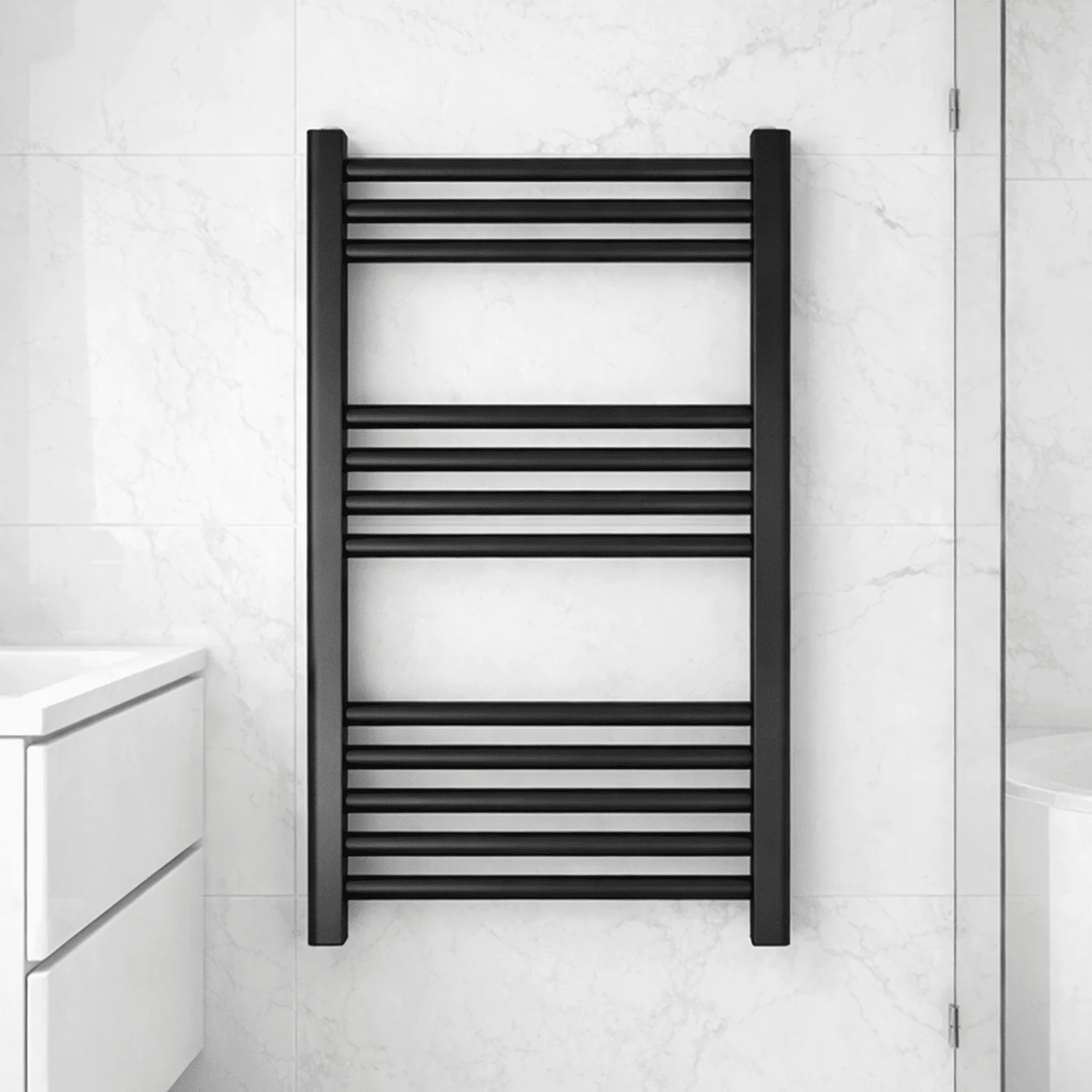 Yarnfield Straight Heated Heated Towel Rail Radiator, 600mm - Choice of Size and Colour - Image 3