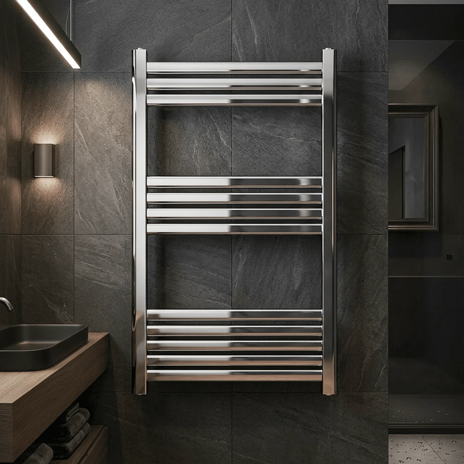Yarnfield Straight Heated Heated Towel Rail Radiator, 600mm - Choice of Size and Colour - Image 4