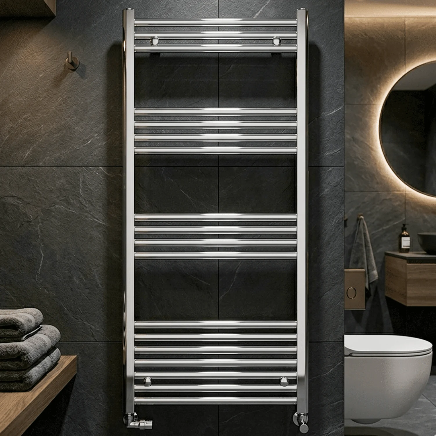 Yarnfield Straight Heated Heated Towel Rail Radiator, 600mm - Choice of Size and Colour - Image 8
