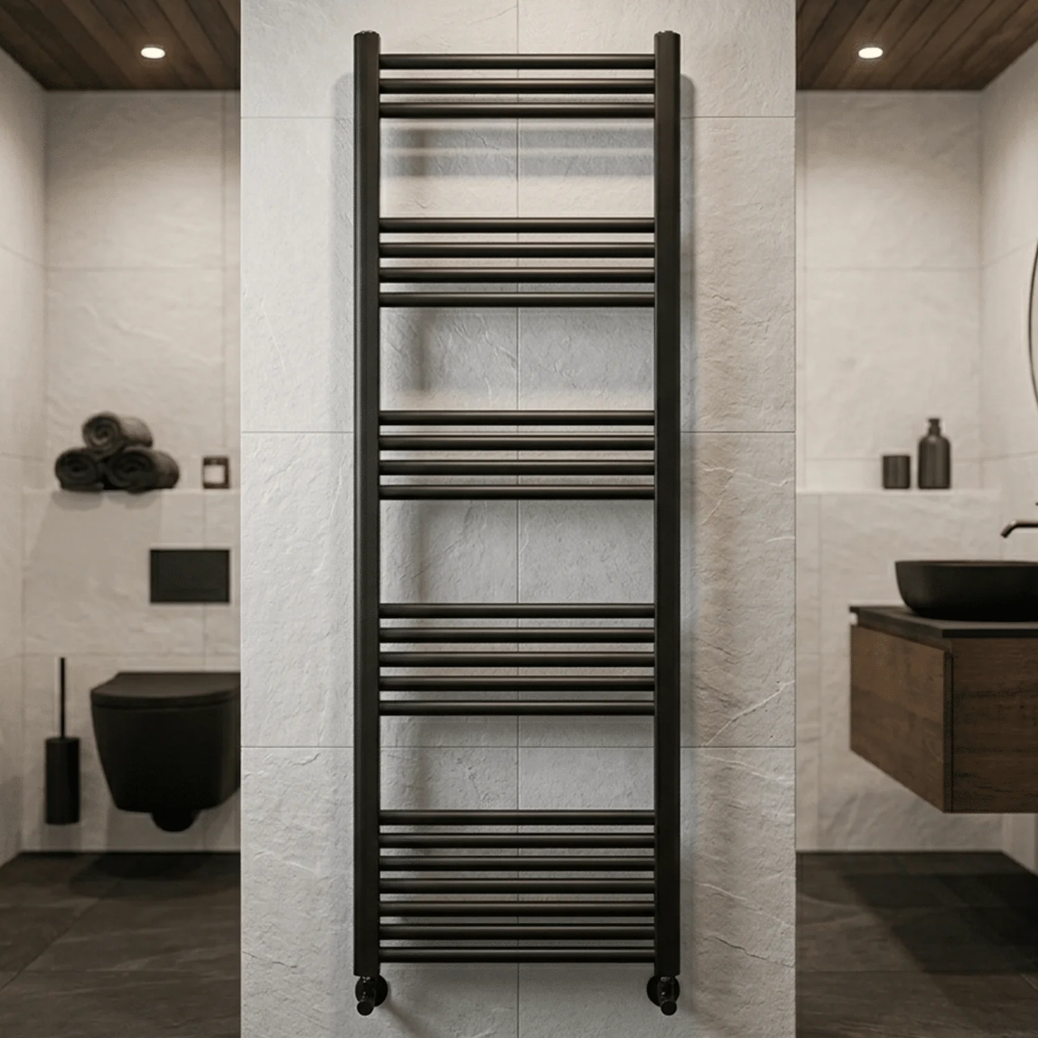 Yarnfield Straight Heated Heated Towel Rail Radiator, 600mm - Choice of Size and Colour - Image 9