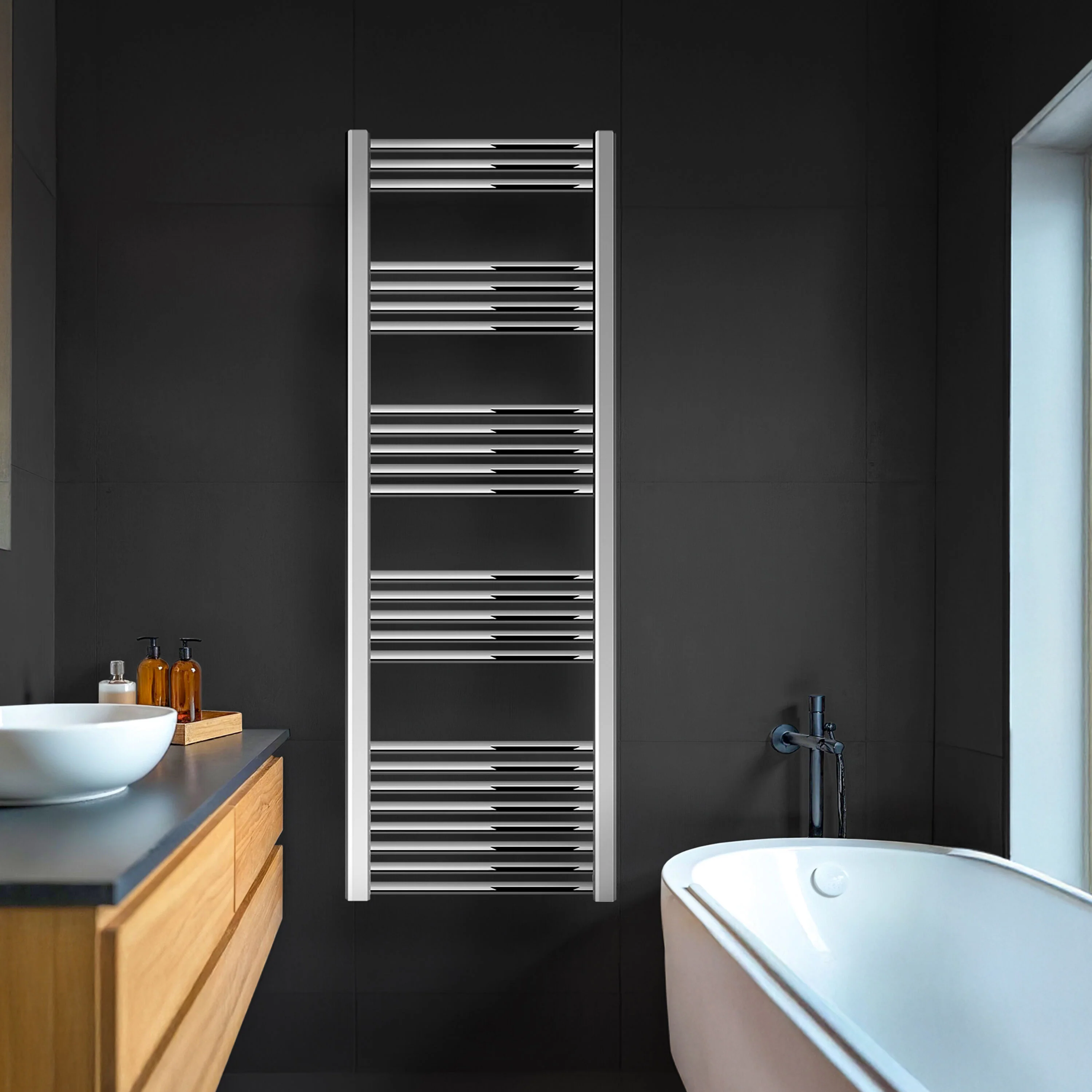 Yarnfield Straight Heated Rail Dual Fuel Towel Warmer, 500mm - Choice of Size and Colour - Image 22