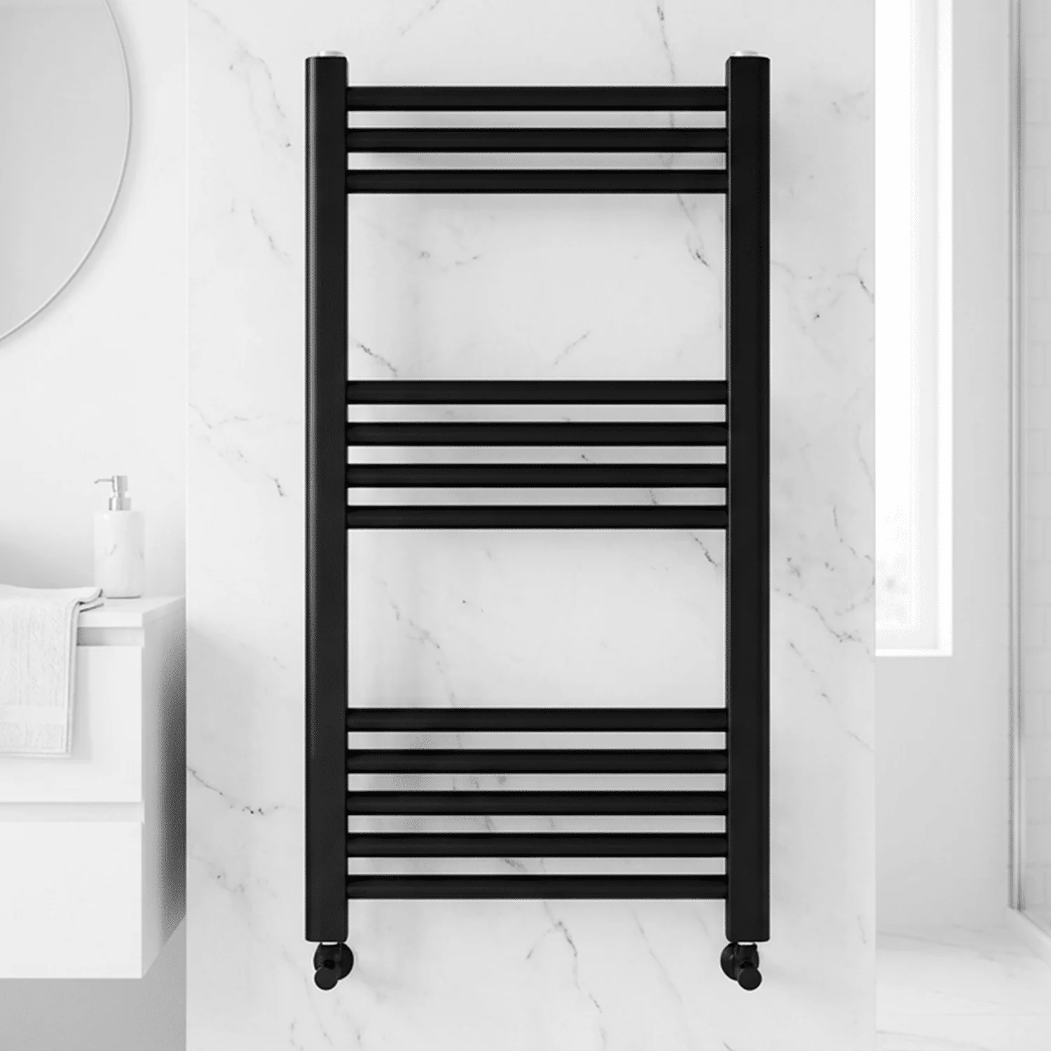 Yarnfield Straight Heated Rail Dual Fuel Towel Warmer, 500mm - Choice of Size and Colour - Image 4