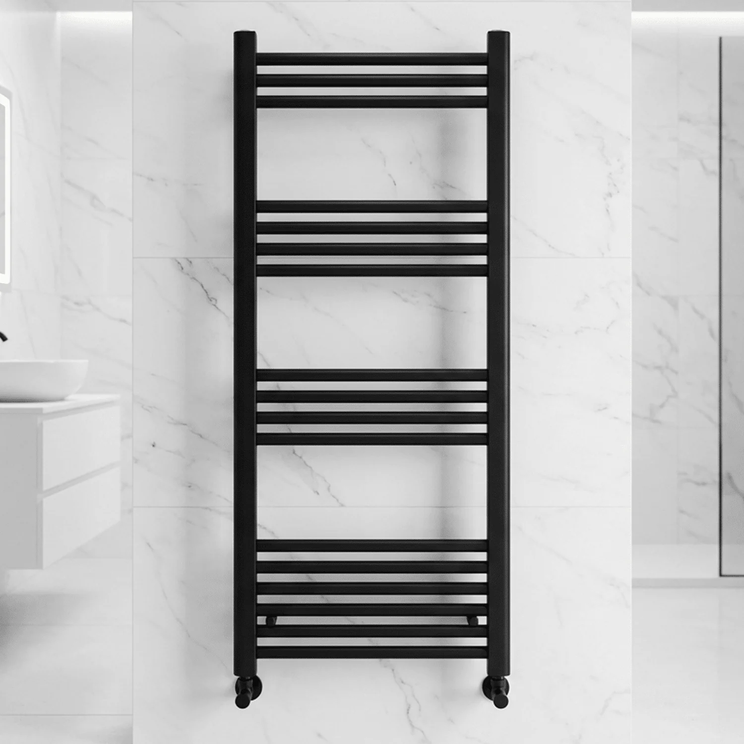 Yarnfield Straight Heated Rail Dual Fuel Towel Warmer, 500mm - Choice of Size and Colour - Image 6
