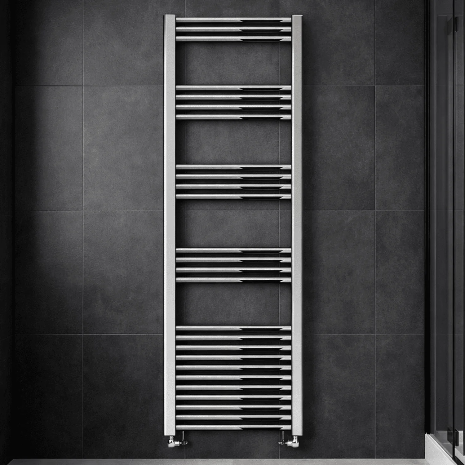 Yarnfield Straight Heated Rail Dual Fuel Towel Warmer, 500mm - Choice of Size and Colour - Image 9