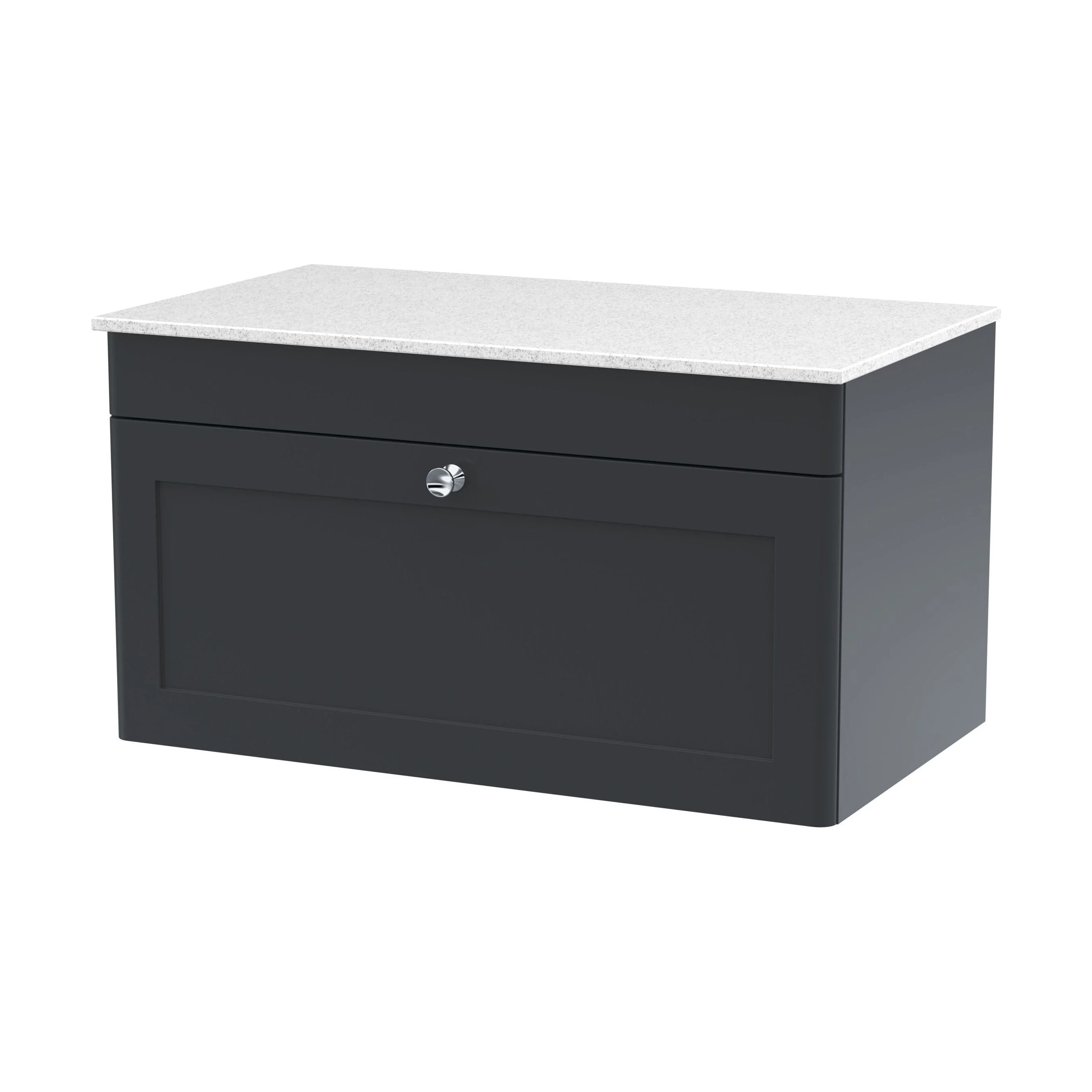 Swynnerton Traditional 1 Drawer Wall Hung Vanity Unit with Marble Top, 800mm