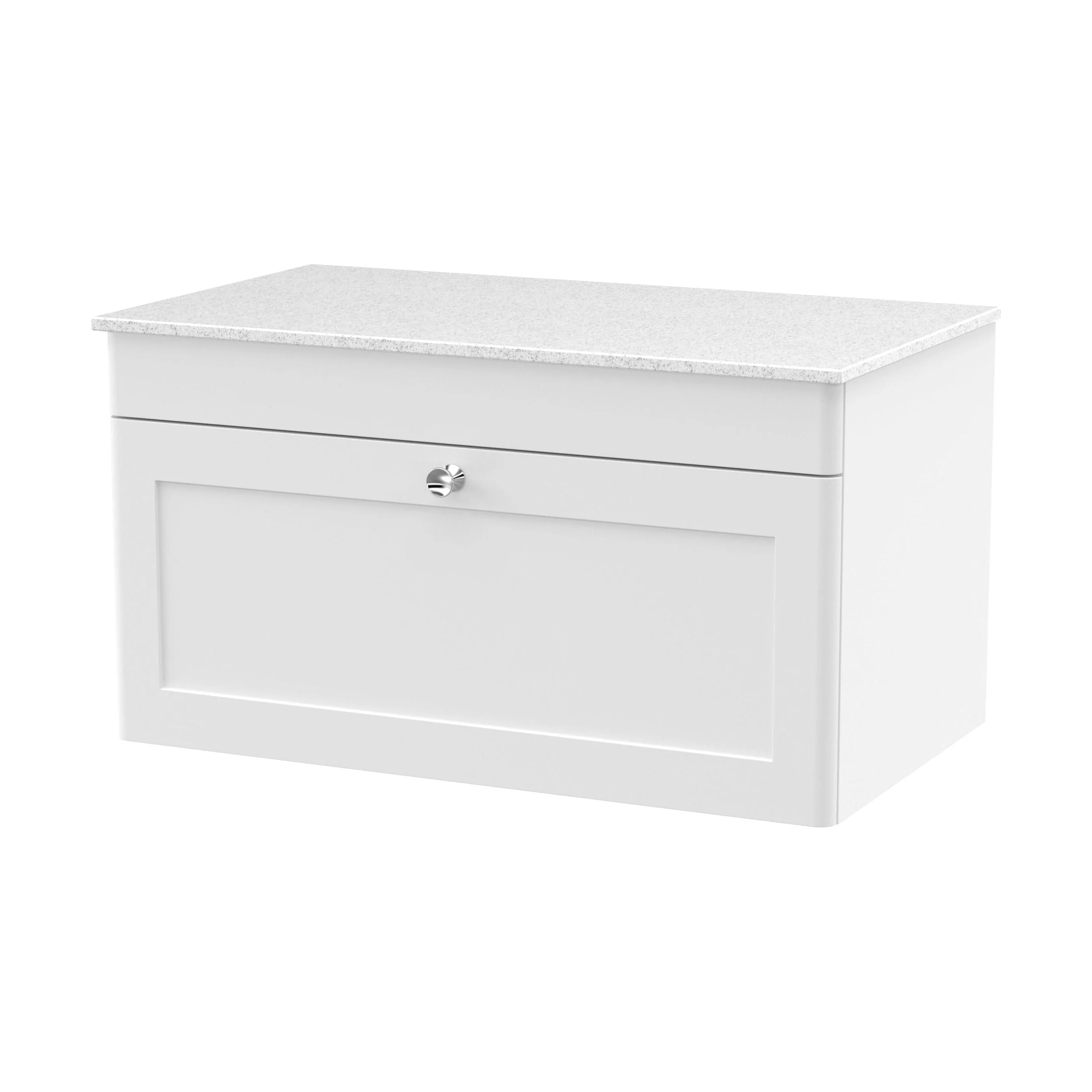 Swynnerton Traditional 1 Drawer Wall Hung Vanity Unit with Marble Top, 800mm