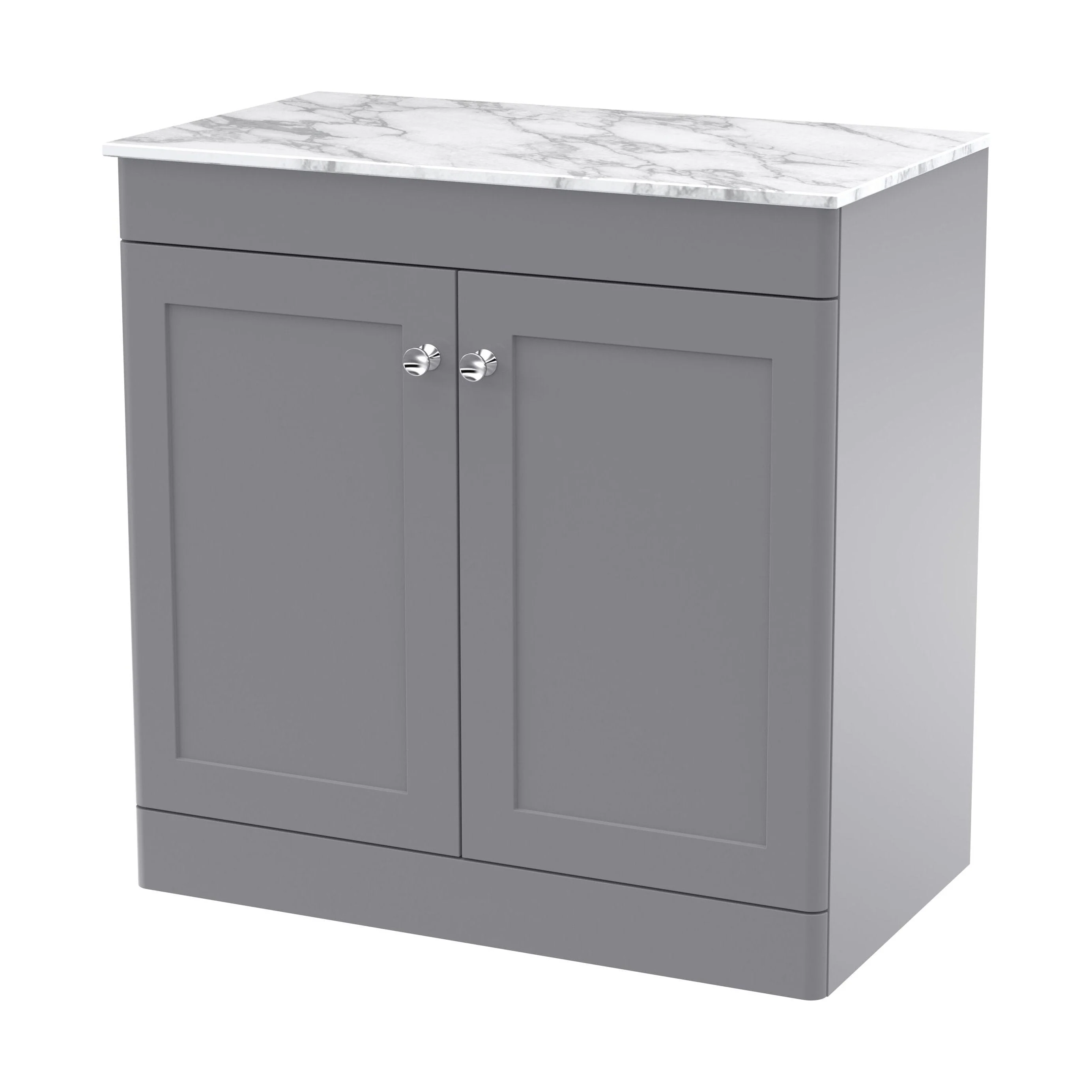 Swynnerton Traditional 2 Door Floor Standing Vanity Unit with Marble Top, 800mm