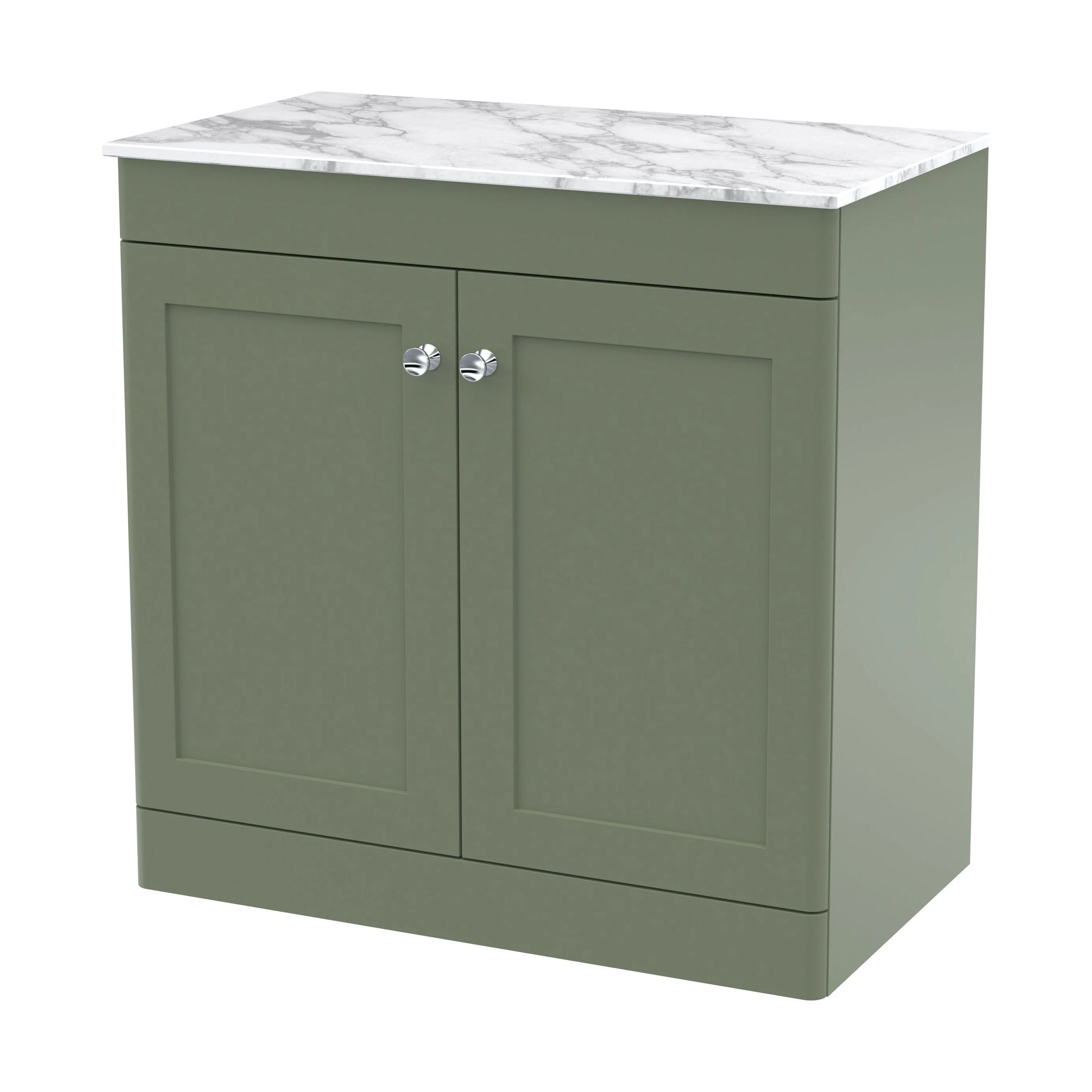 Swynnerton Traditional 2 Door Floor Standing Vanity Unit with Marble Top, 810mm