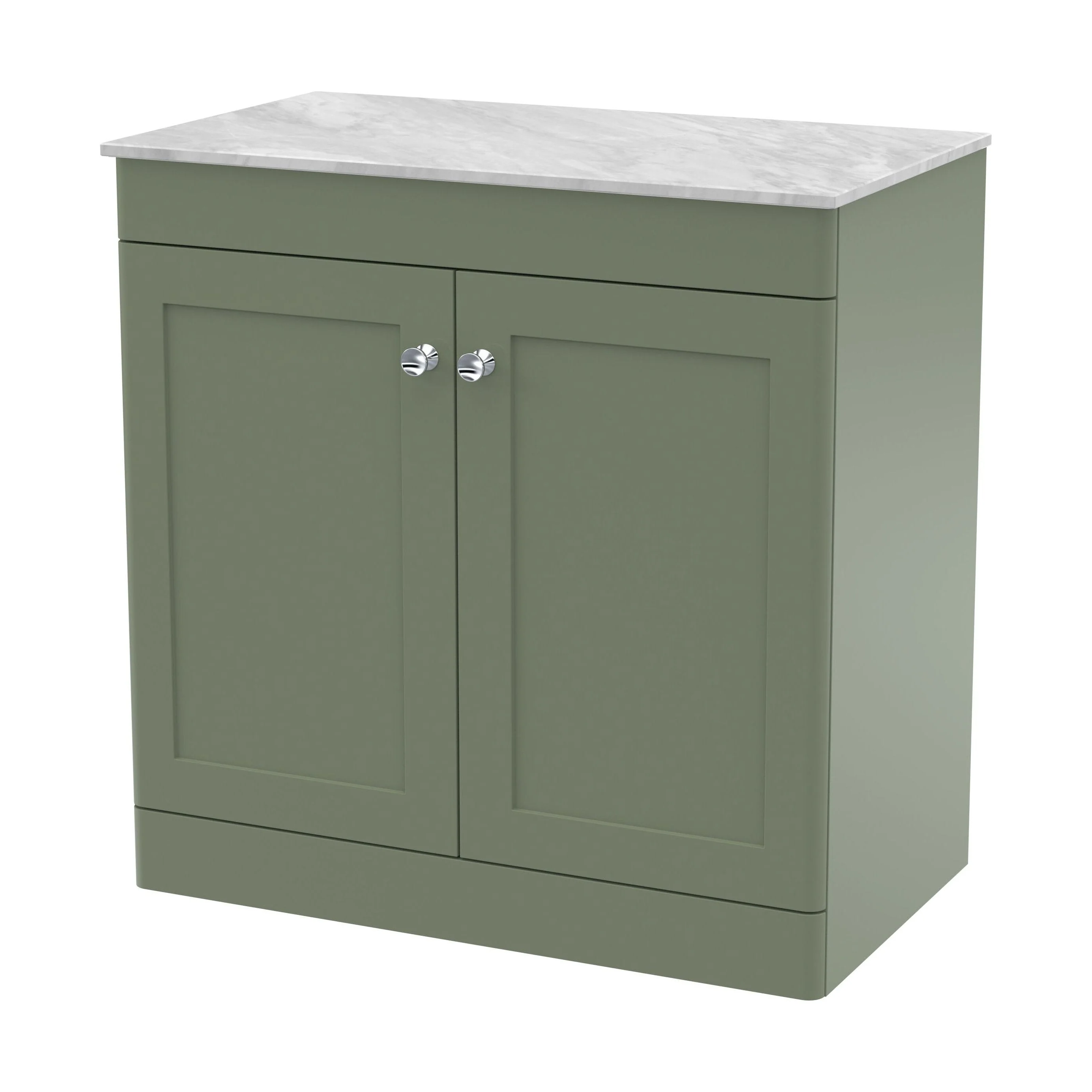 Swynnerton Traditional 2 Door Floor Standing Vanity Unit with Marble Top, 810mm