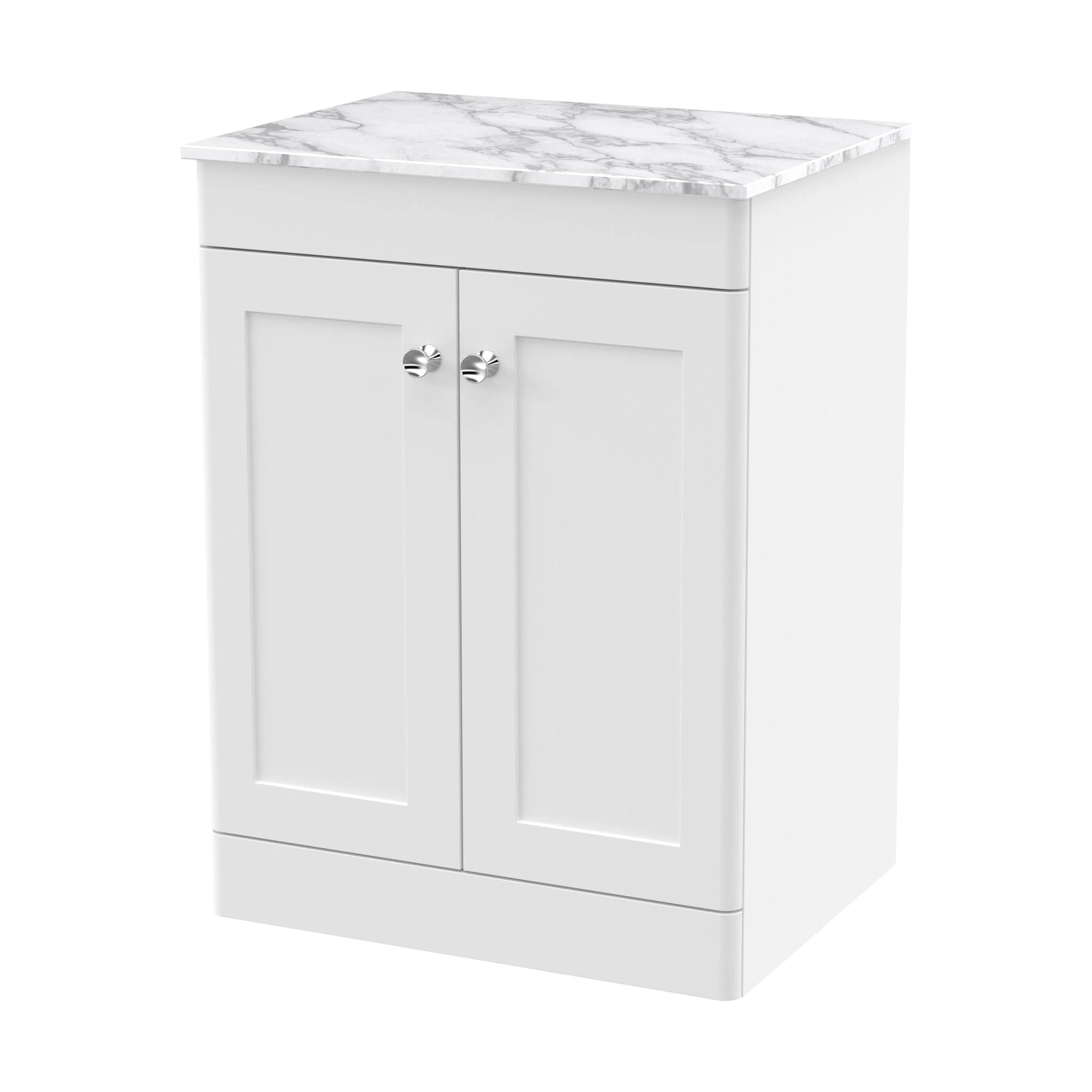 Swynnerton Traditional Floor Standing Vanity Unit with Marble Top, 600mm