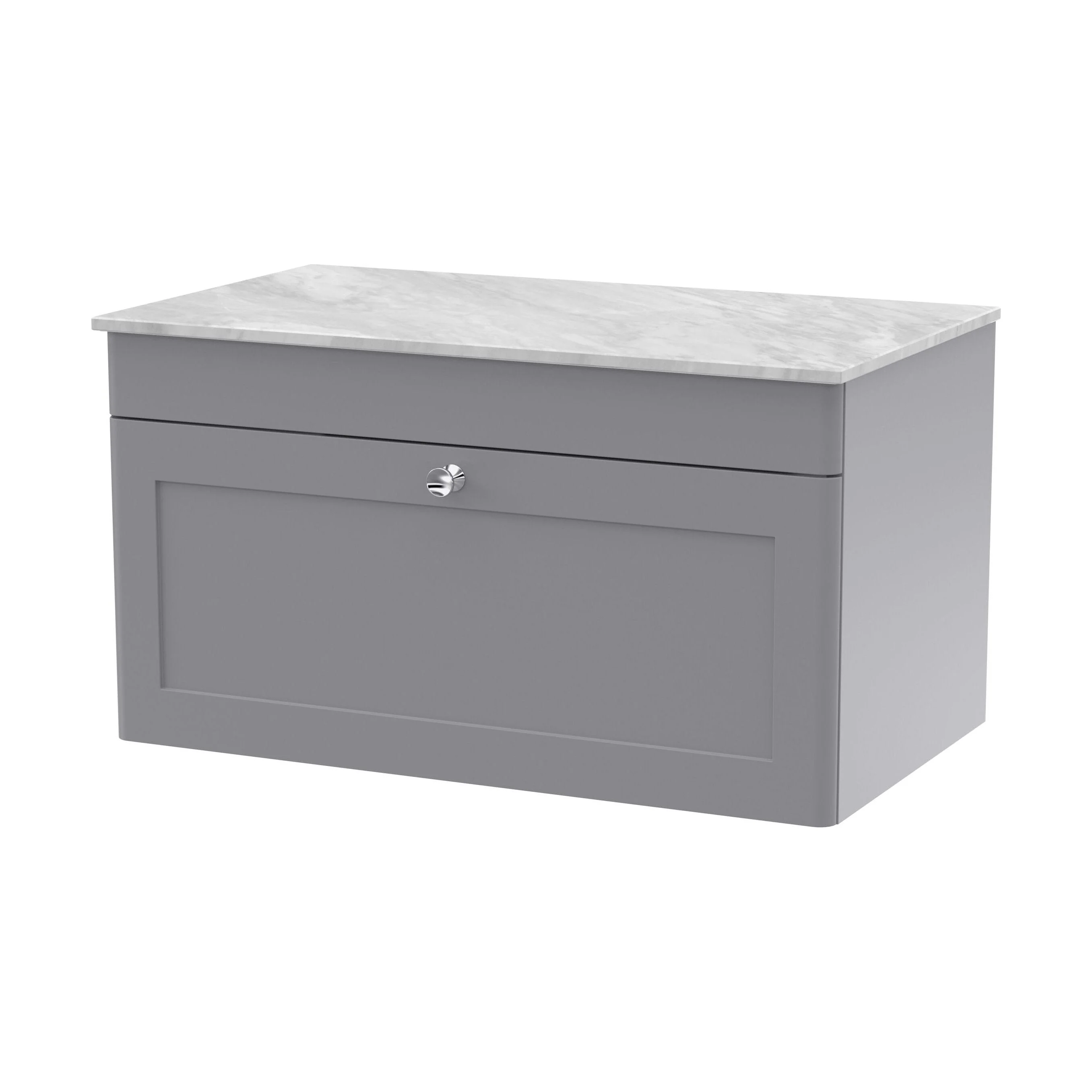 Swynnerton Traditional Wall Hung Vanity Unit with Marble Top, 800mm