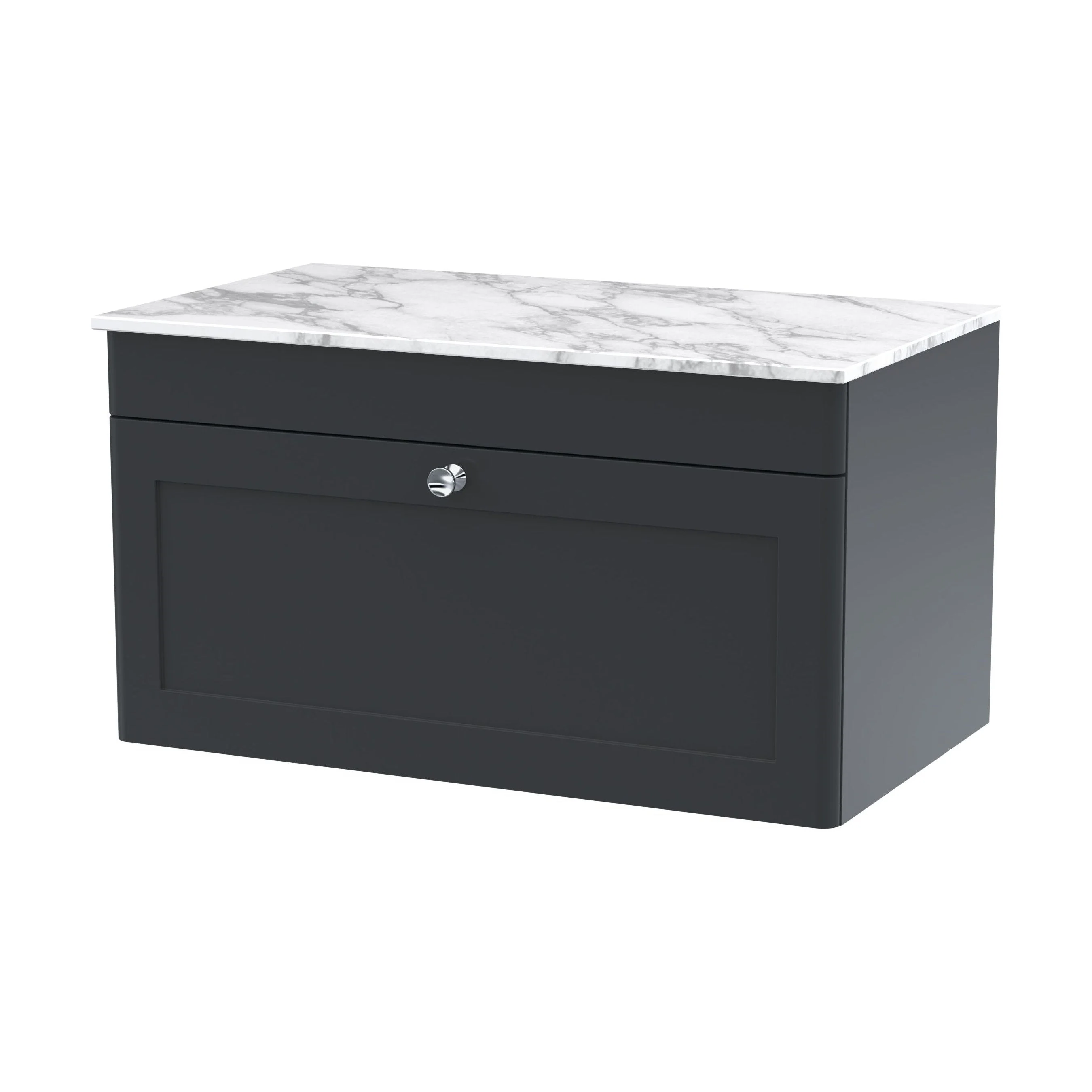 Swynnerton Traditional Wall Hung Vanity Unit with Marble Top, 800mm