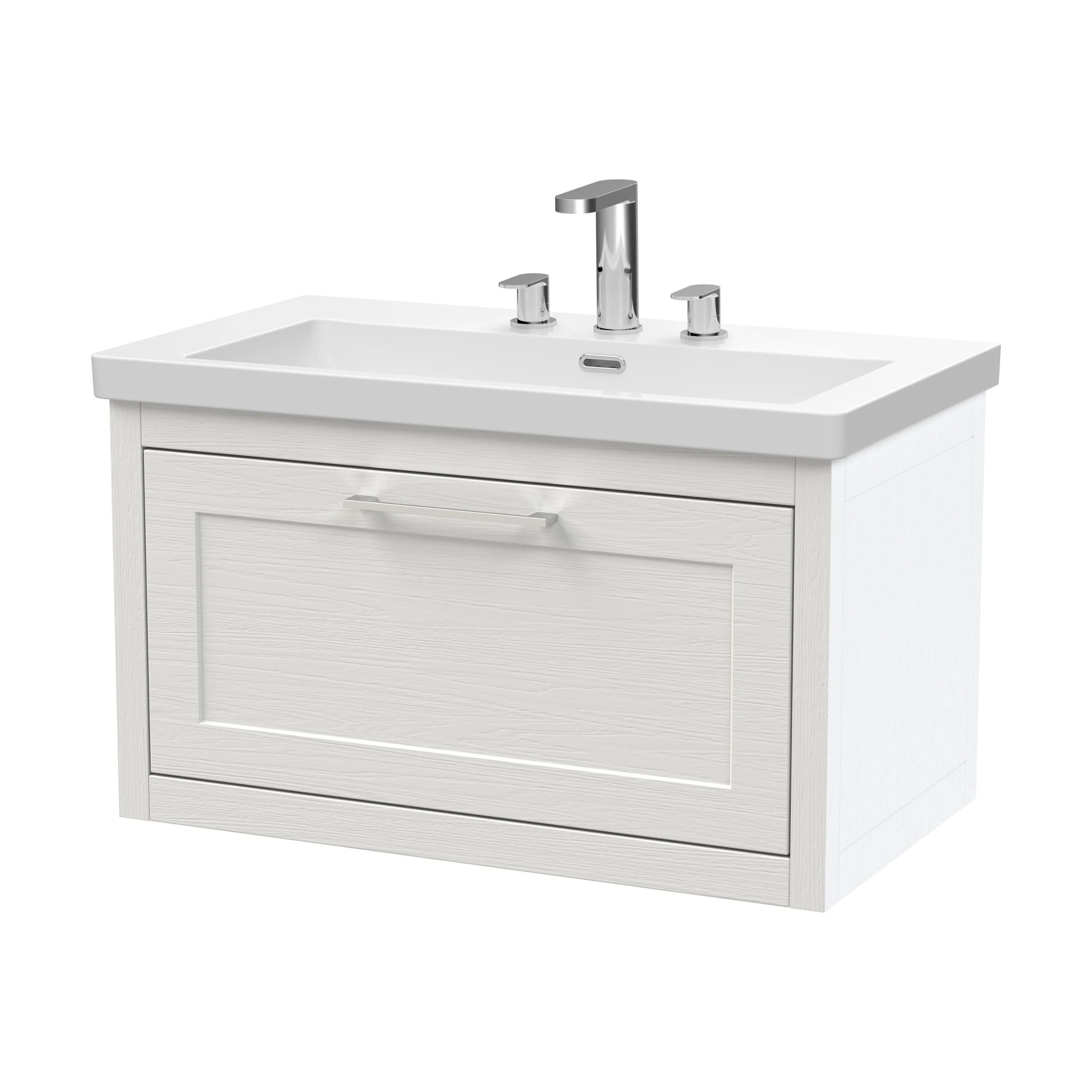 Blithbury Traditional Bathroom Wall Hung Vanity with Modern Fireclay Basin Unit - Choice of Size, Colour and Basin Type - Image 60