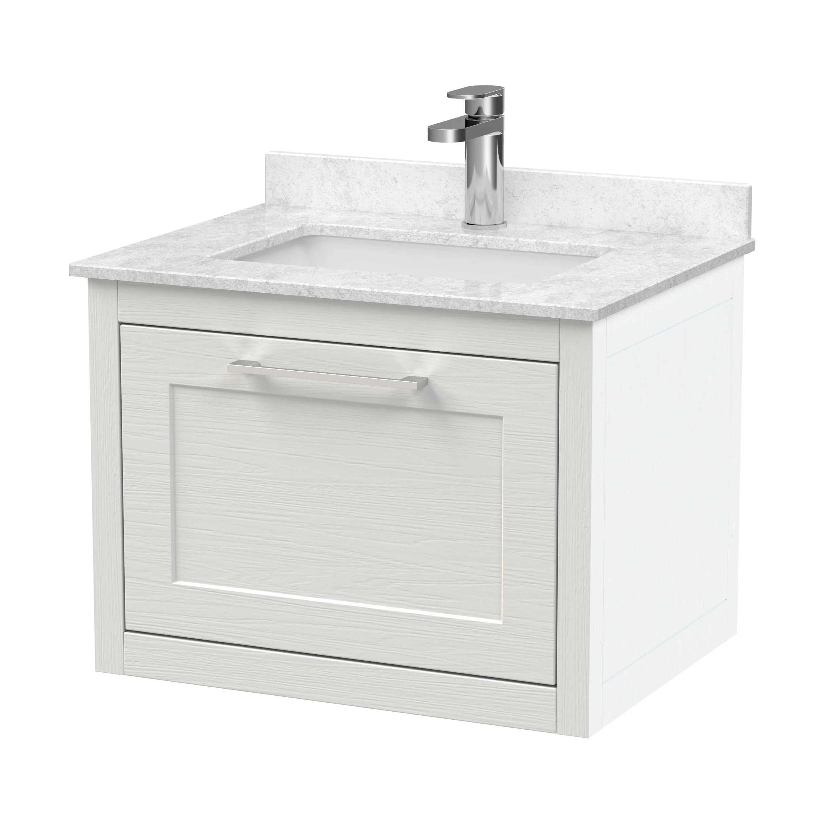 Blithbury Traditional Bathroom Wall Hung Vanity Unit and Marble Worktop Basin - Choice of Size and Colour - Image 19