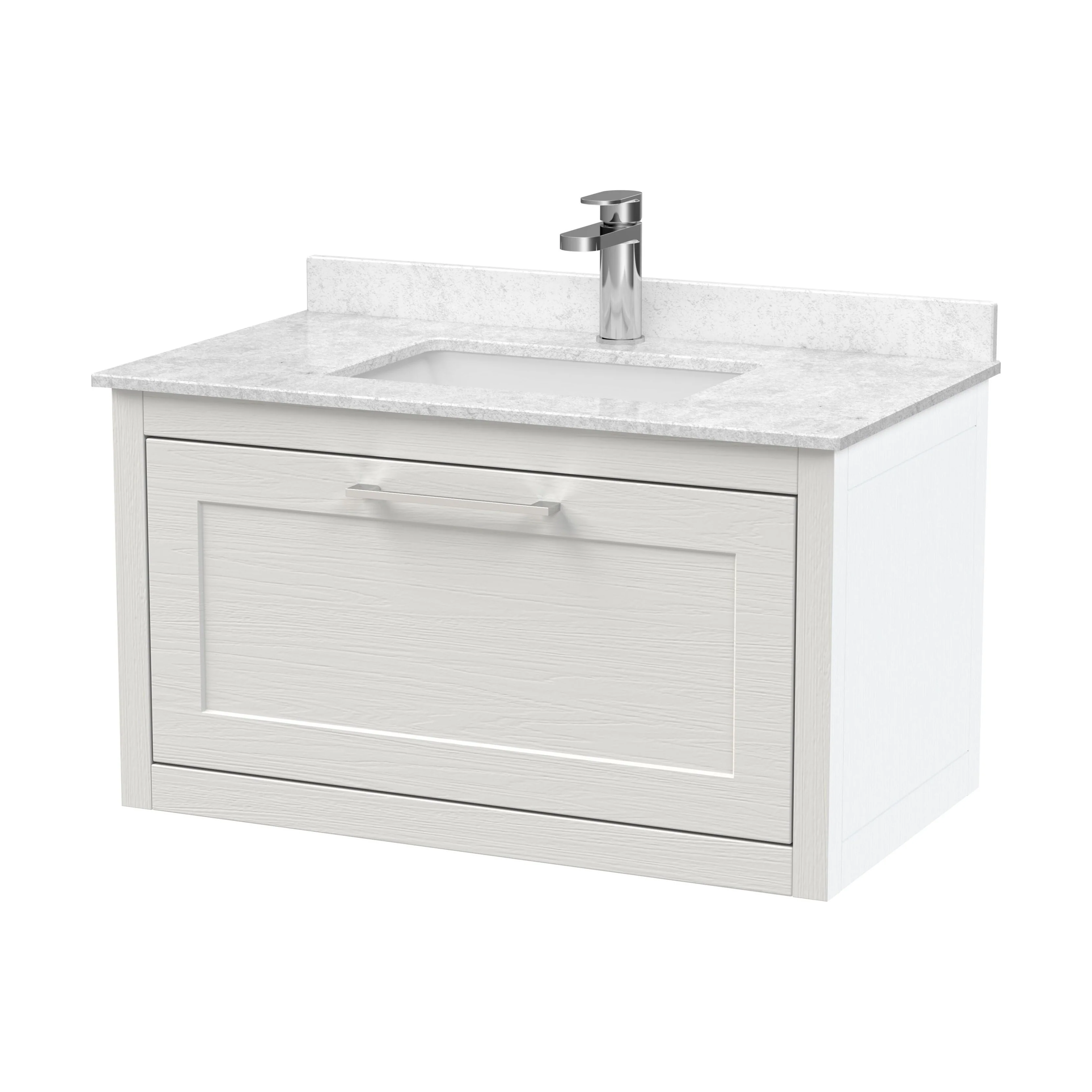 Blithbury Traditional Bathroom Wall Hung Vanity Unit and Marble Worktop Basin - Choice of Size and Colour - Image 20