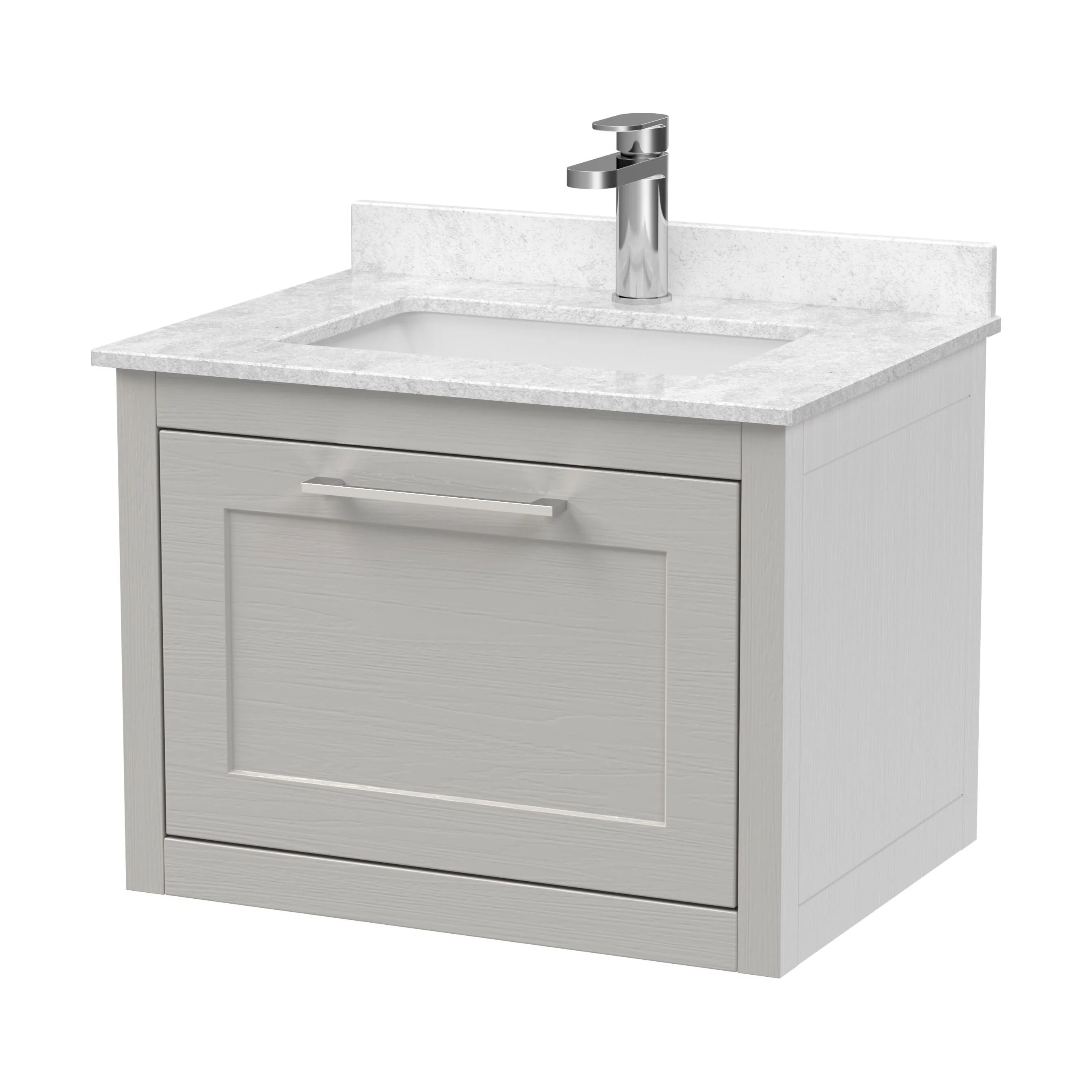Blithbury Traditional Bathroom Wall Hung Vanity Unit and Marble Worktop Basin - Choice of Size and Colour - Image 21
