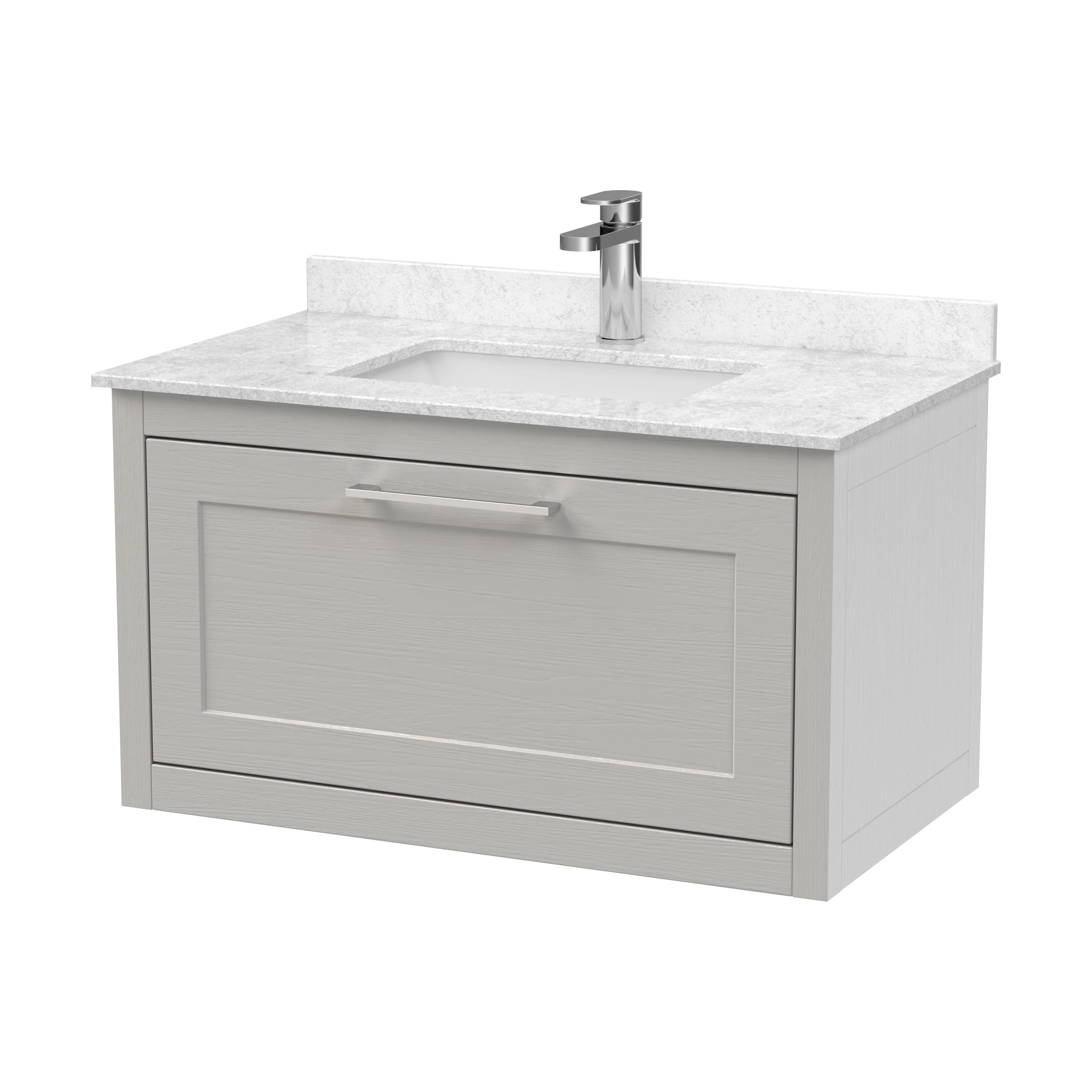 Blithbury Traditional Bathroom Wall Hung Vanity Unit and Marble Worktop Basin - Choice of Size and Colour - Image 22