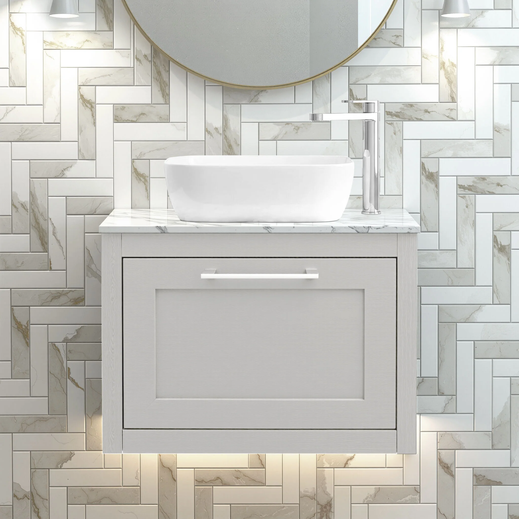 Blithbury Traditional Bathroom Wall Hung Vanity Unit and Worktop - Choice of Size and Colour - Image 10