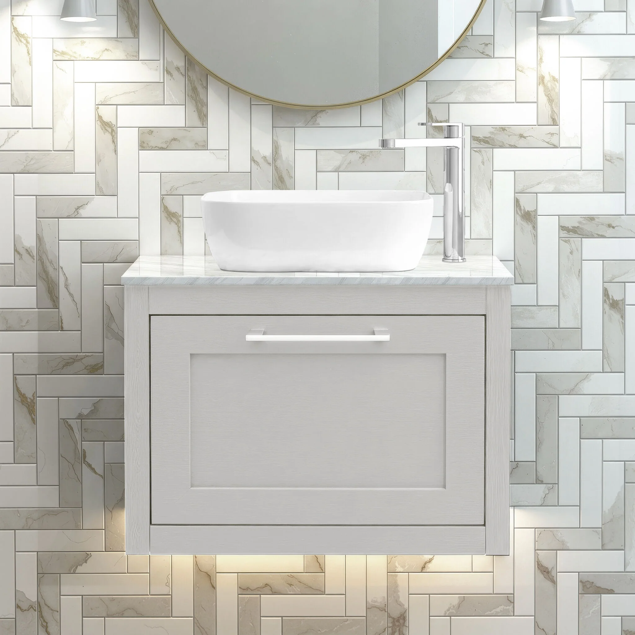 Blithbury Traditional Bathroom Wall Hung Vanity Unit and Worktop - Choice of Size and Colour - Image 11