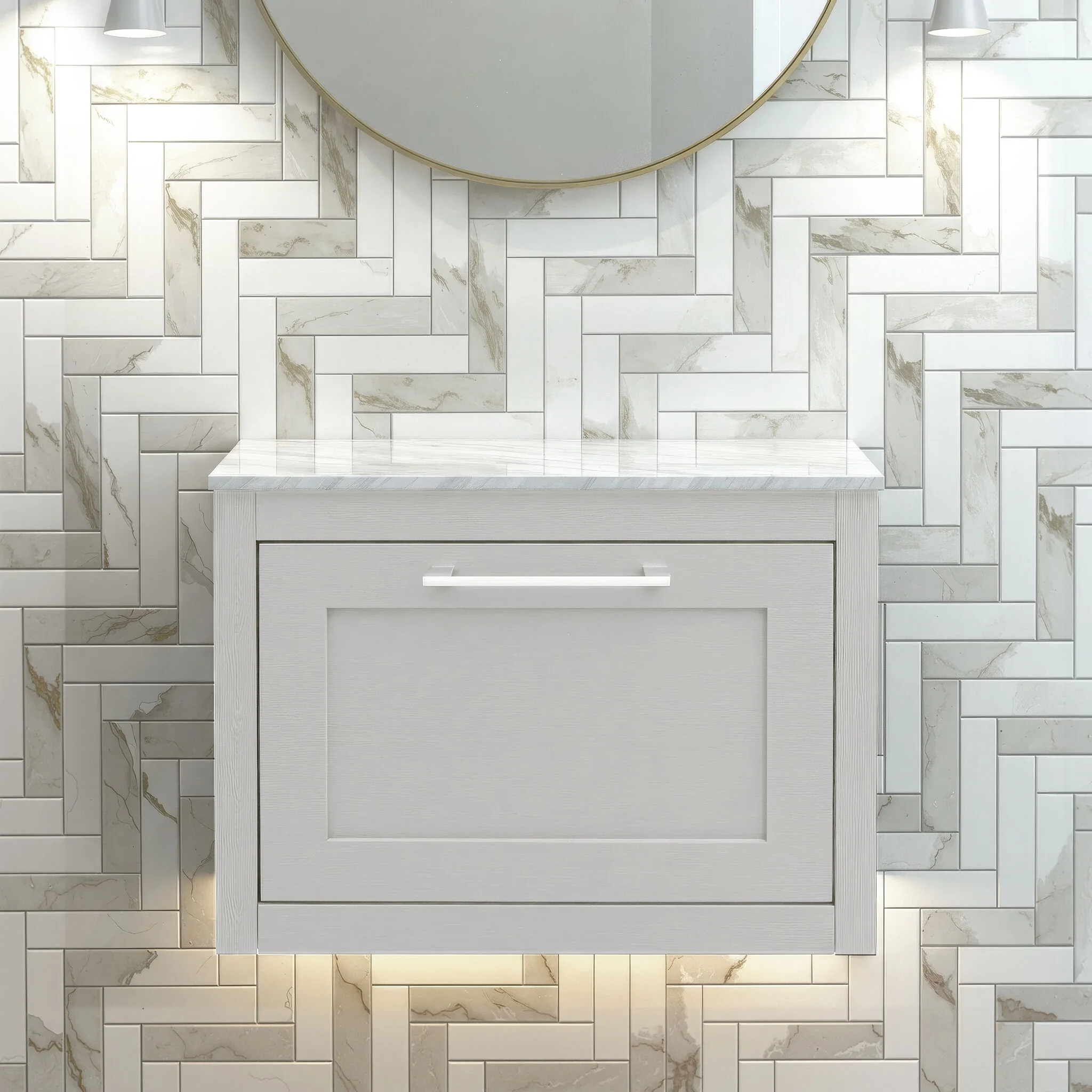 Blithbury Traditional Bathroom Wall Hung Vanity Unit and Worktop - Choice of Size and Colour - Image 12