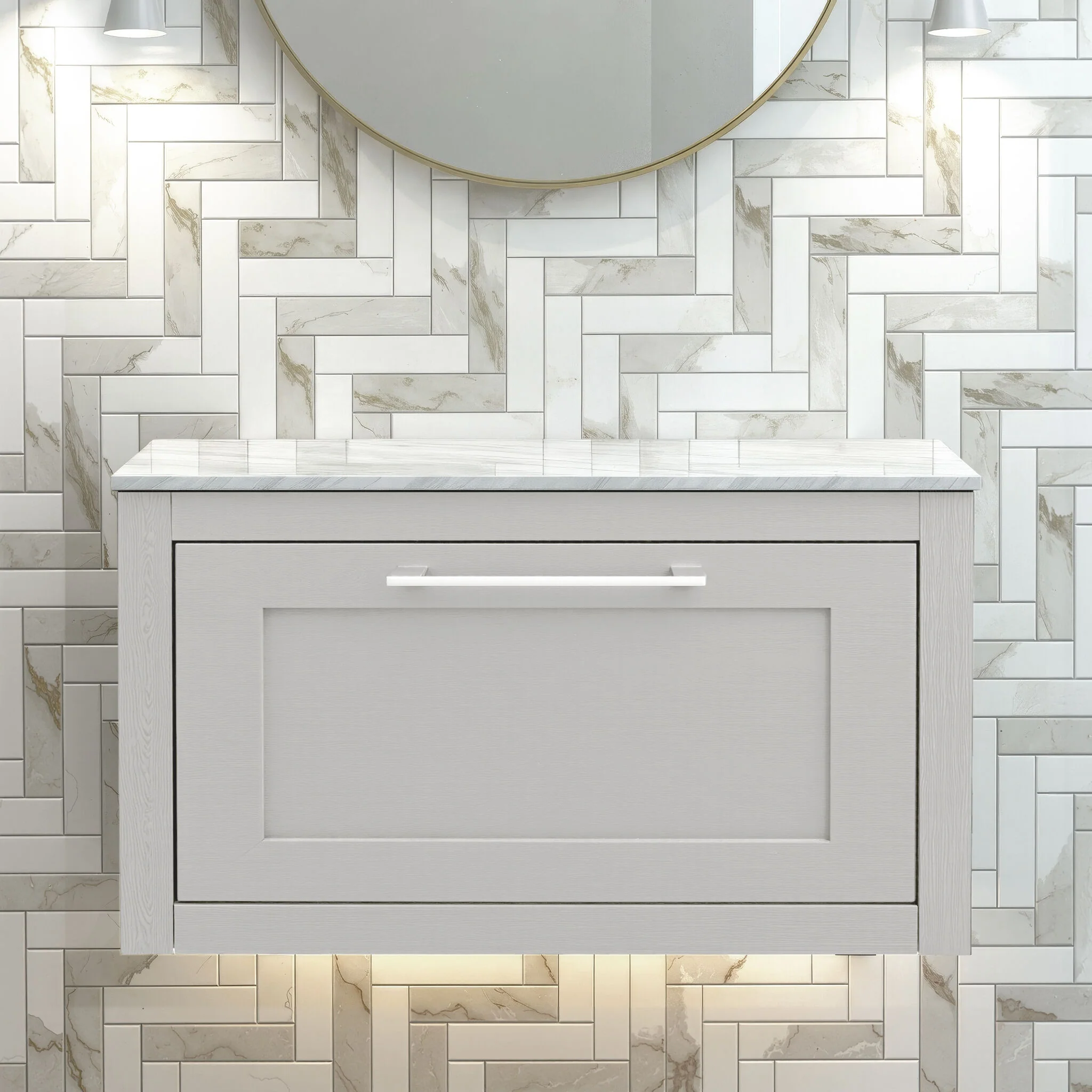 Blithbury Traditional Bathroom Wall Hung Vanity Unit and Worktop - Choice of Size and Colour - Image 15