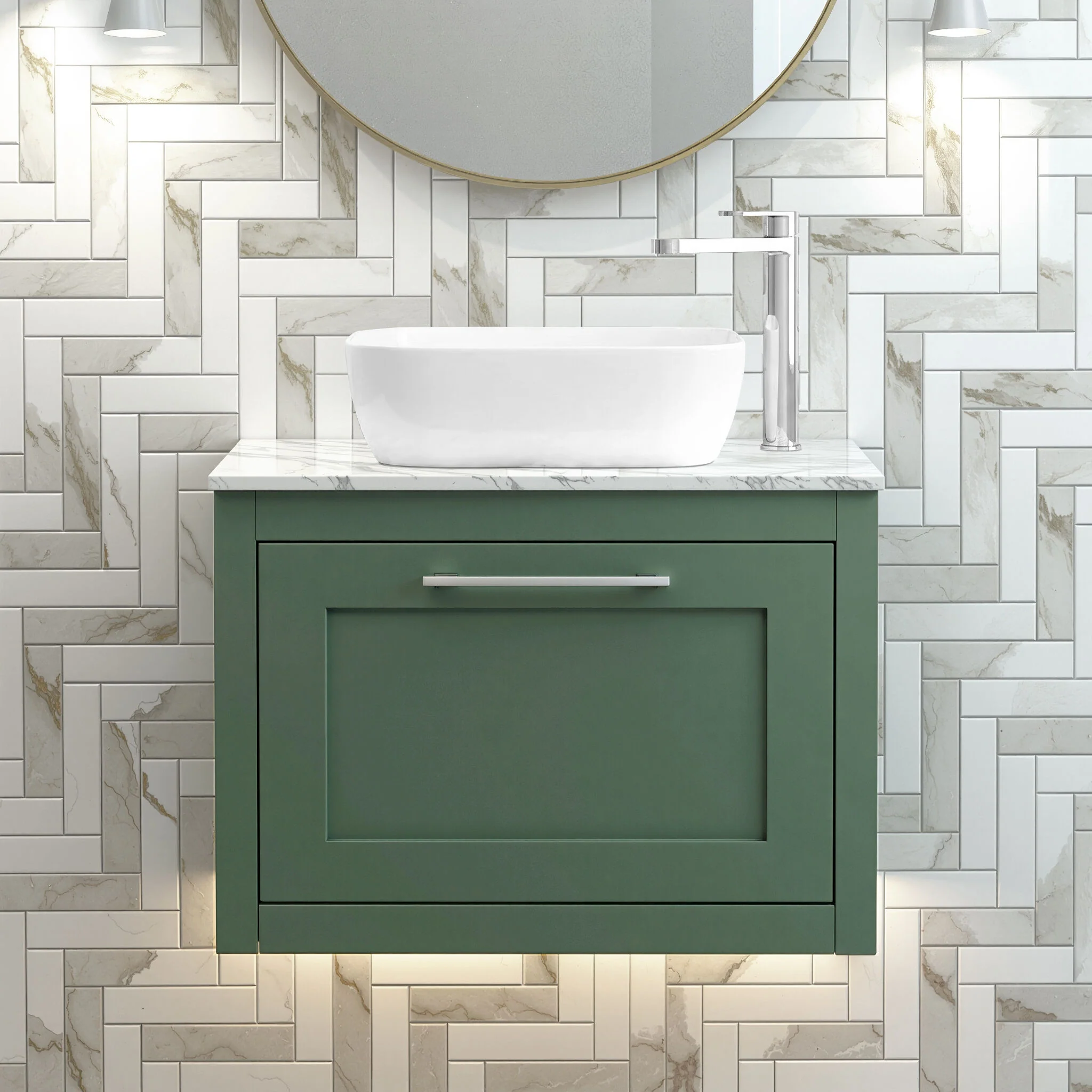 Blithbury Traditional Bathroom Wall Hung Vanity Unit and Worktop - Choice of Size and Colour - Image 16