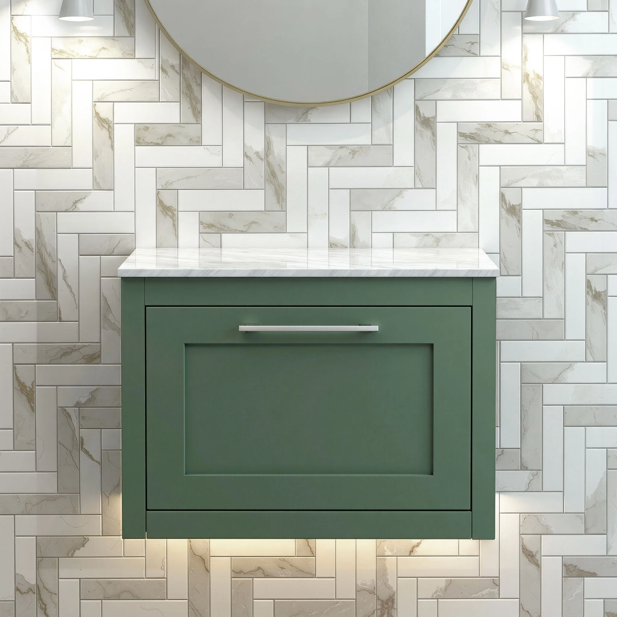 Blithbury Traditional Bathroom Wall Hung Vanity Unit and Worktop - Choice of Size and Colour - Image 18