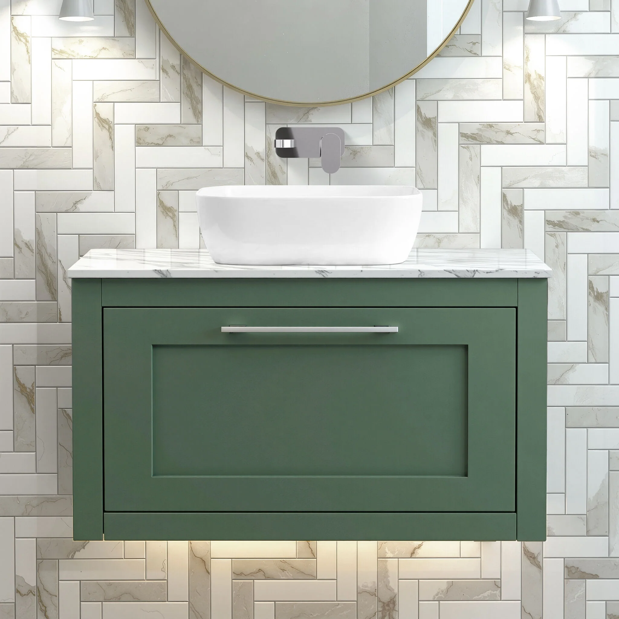 Blithbury Traditional Bathroom Wall Hung Vanity Unit and Worktop - Choice of Size and Colour - Image 19