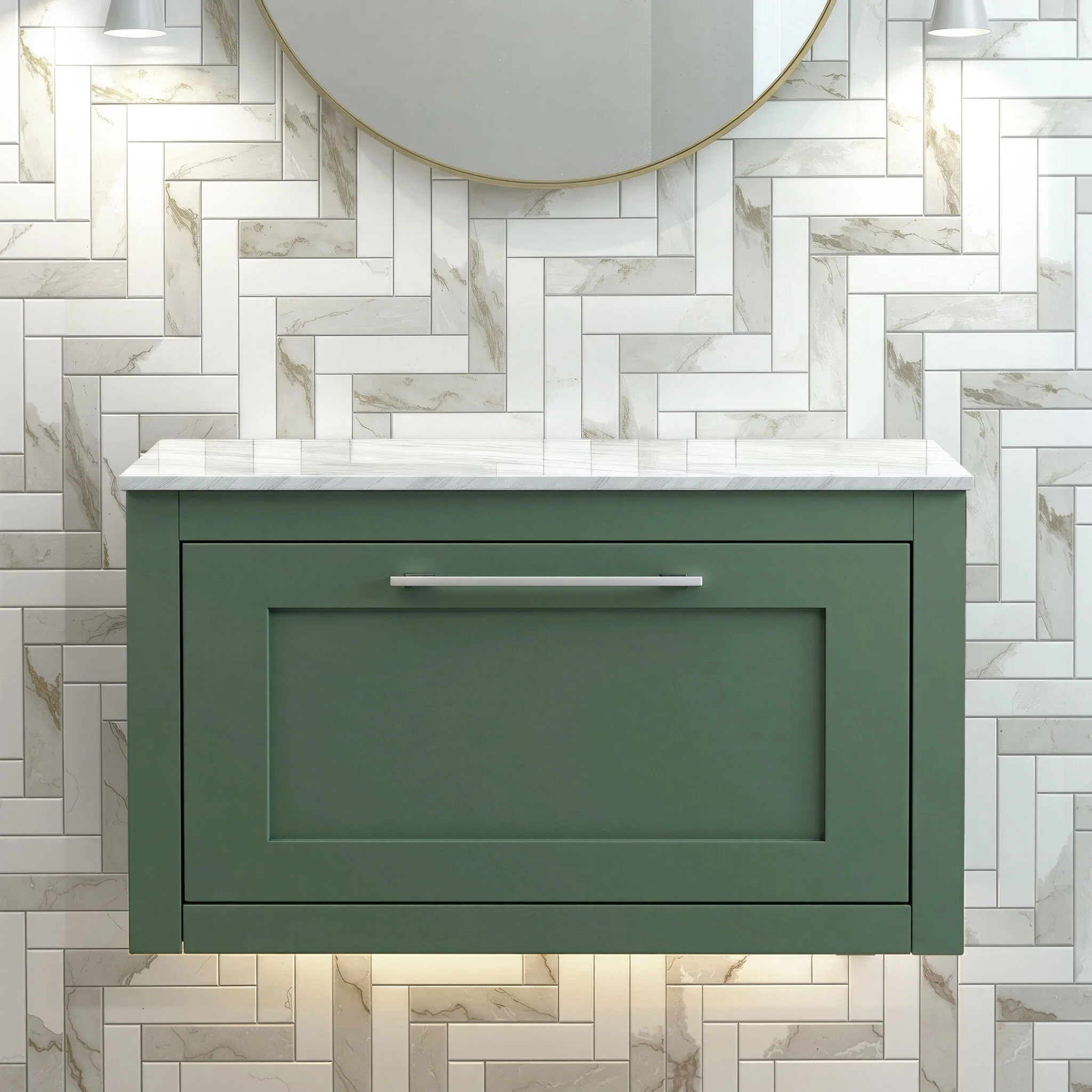 Blithbury Traditional Bathroom Wall Hung Vanity Unit and Worktop - Choice of Size and Colour - Image 21
