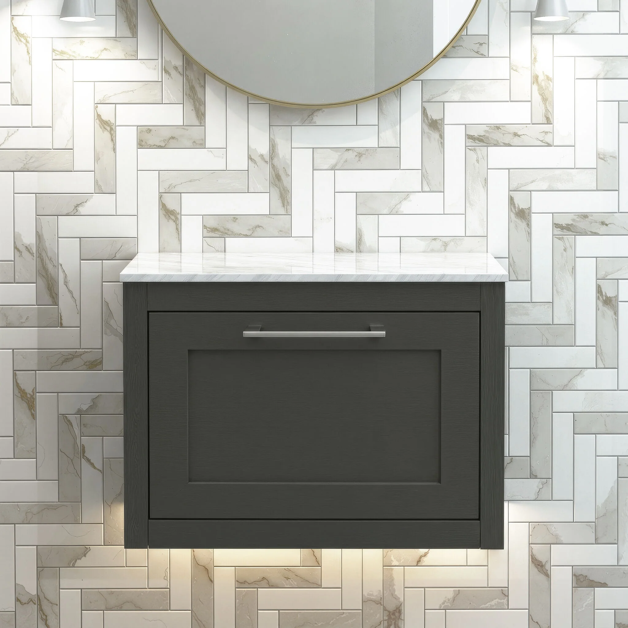 Blithbury Traditional Bathroom Wall Hung Vanity Unit and Worktop - Choice of Size and Colour - Image 3