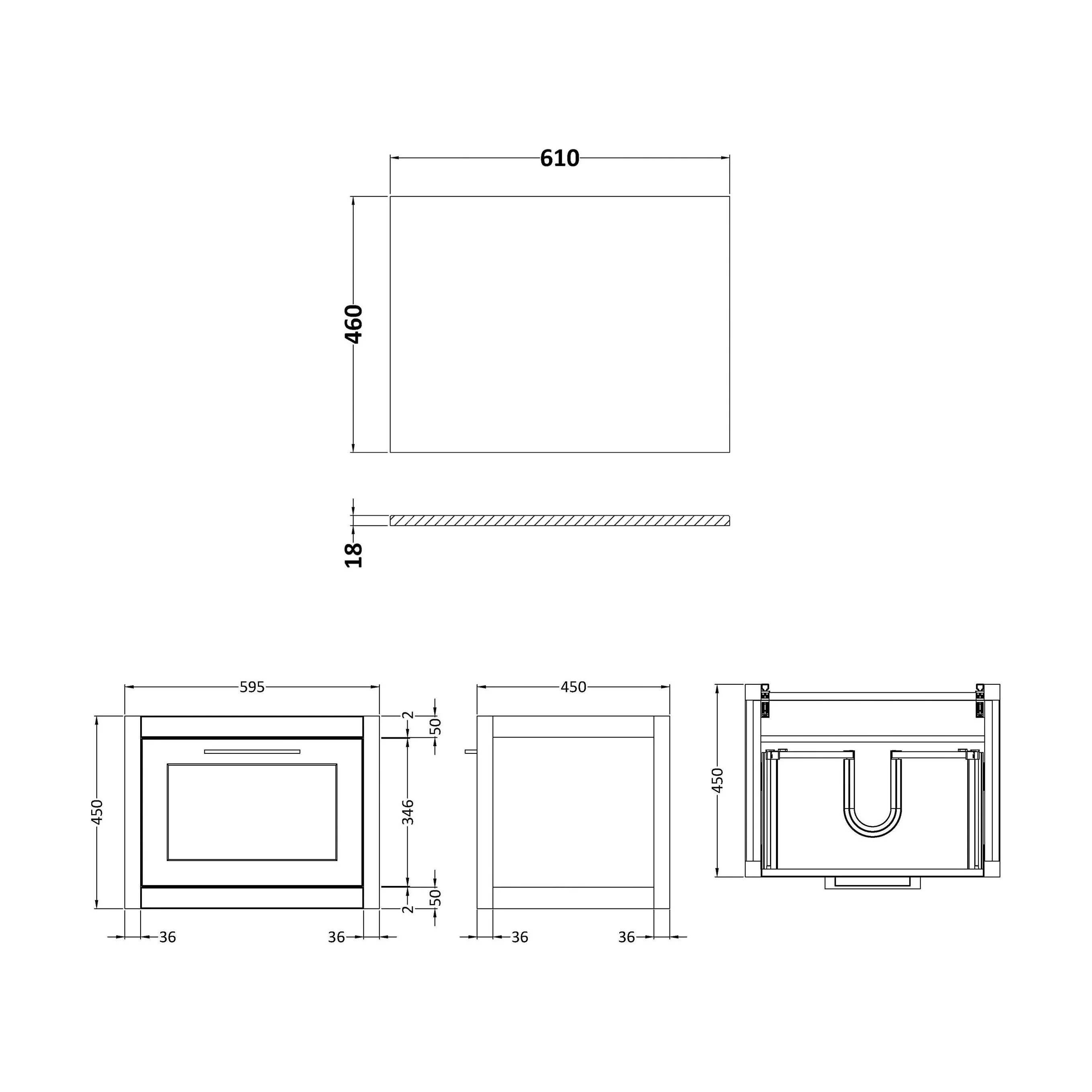 Blithbury Traditional Bathroom Wall Hung Vanity Unit and Worktop - Choice of Size and Colour - Image 47