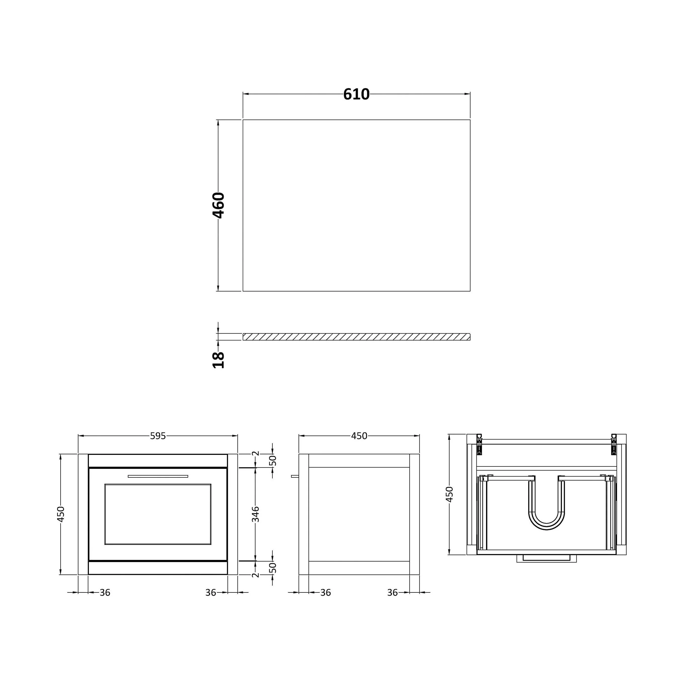 Blithbury Traditional Bathroom Wall Hung Vanity Unit and Worktop - Choice of Size and Colour - Image 56