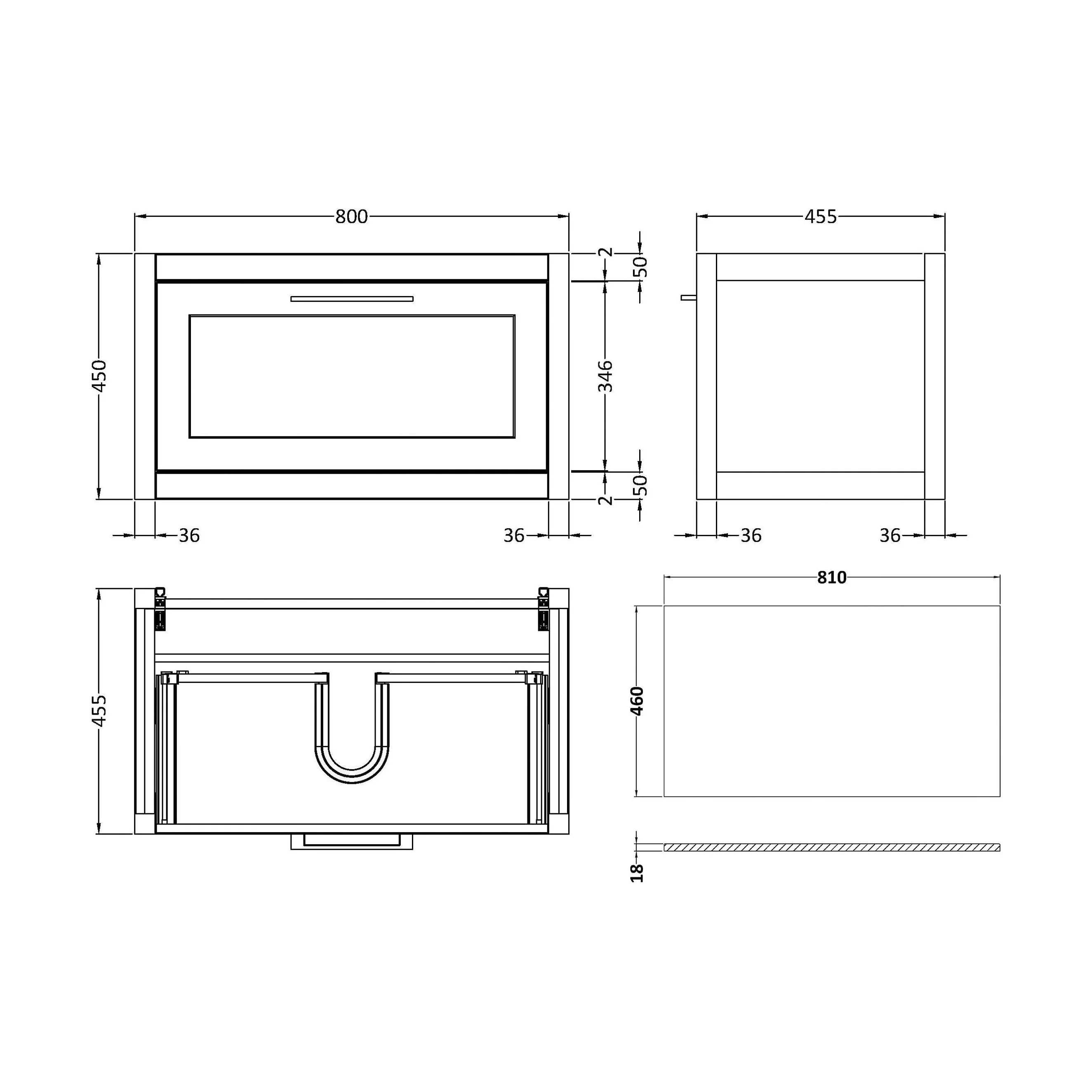 Blithbury Traditional Bathroom Wall Hung Vanity Unit and Worktop - Choice of Size and Colour - Image 58