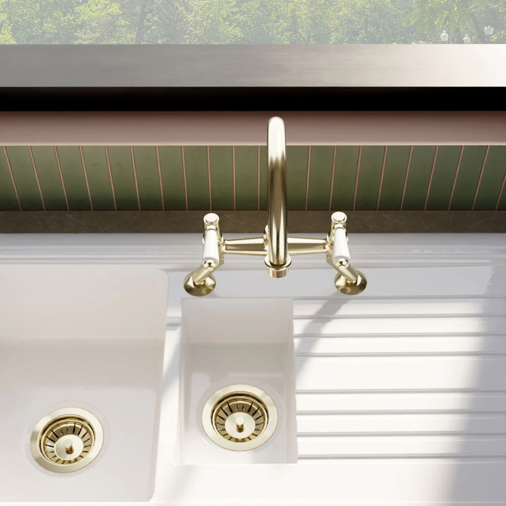 Norbury Bridge Mixer Kitchen Tap - Crosshead or Lever Handles, Choice of Colour - Image 23