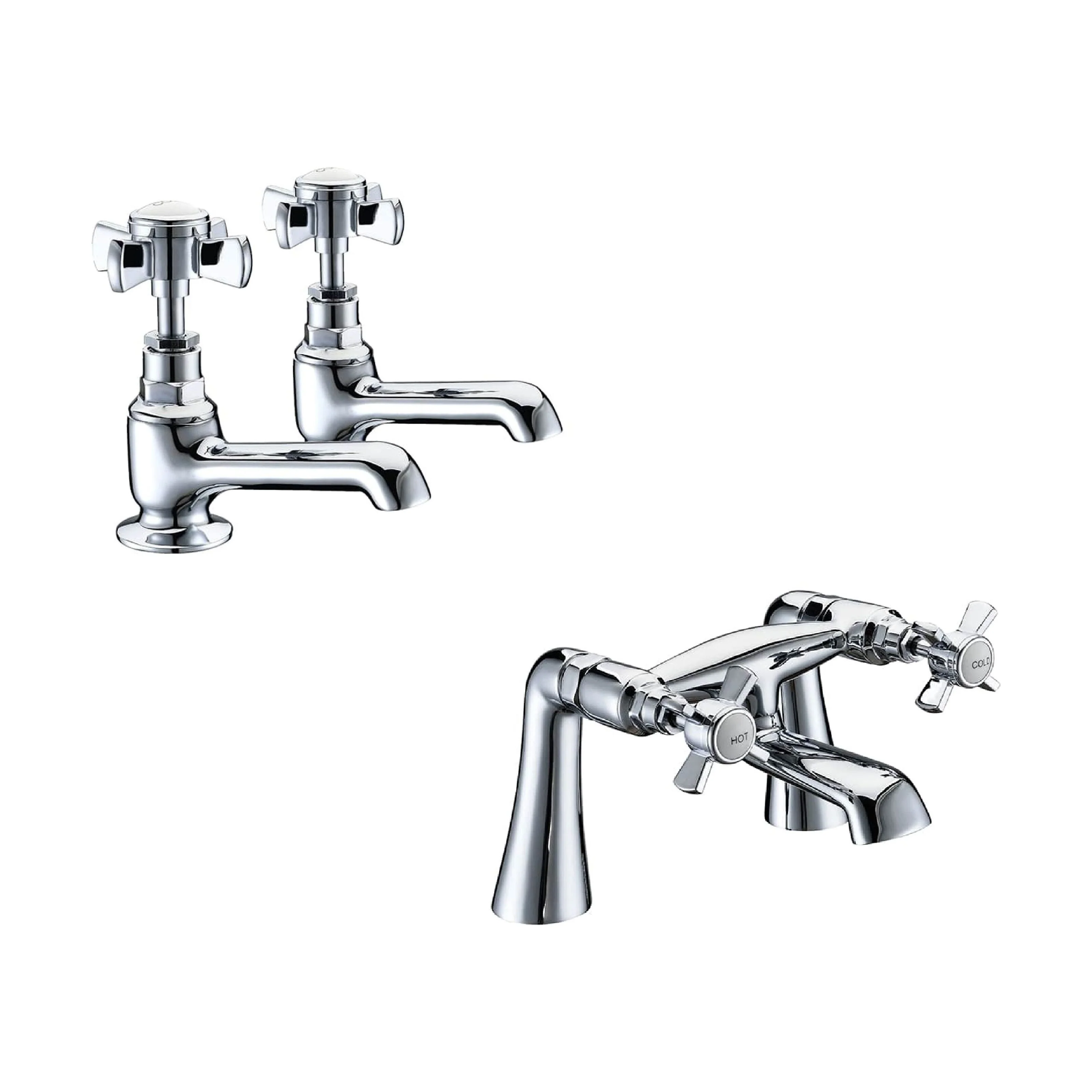 Traditional Crosshead Basin and Bath Taps - Choice of Style - Image 2
