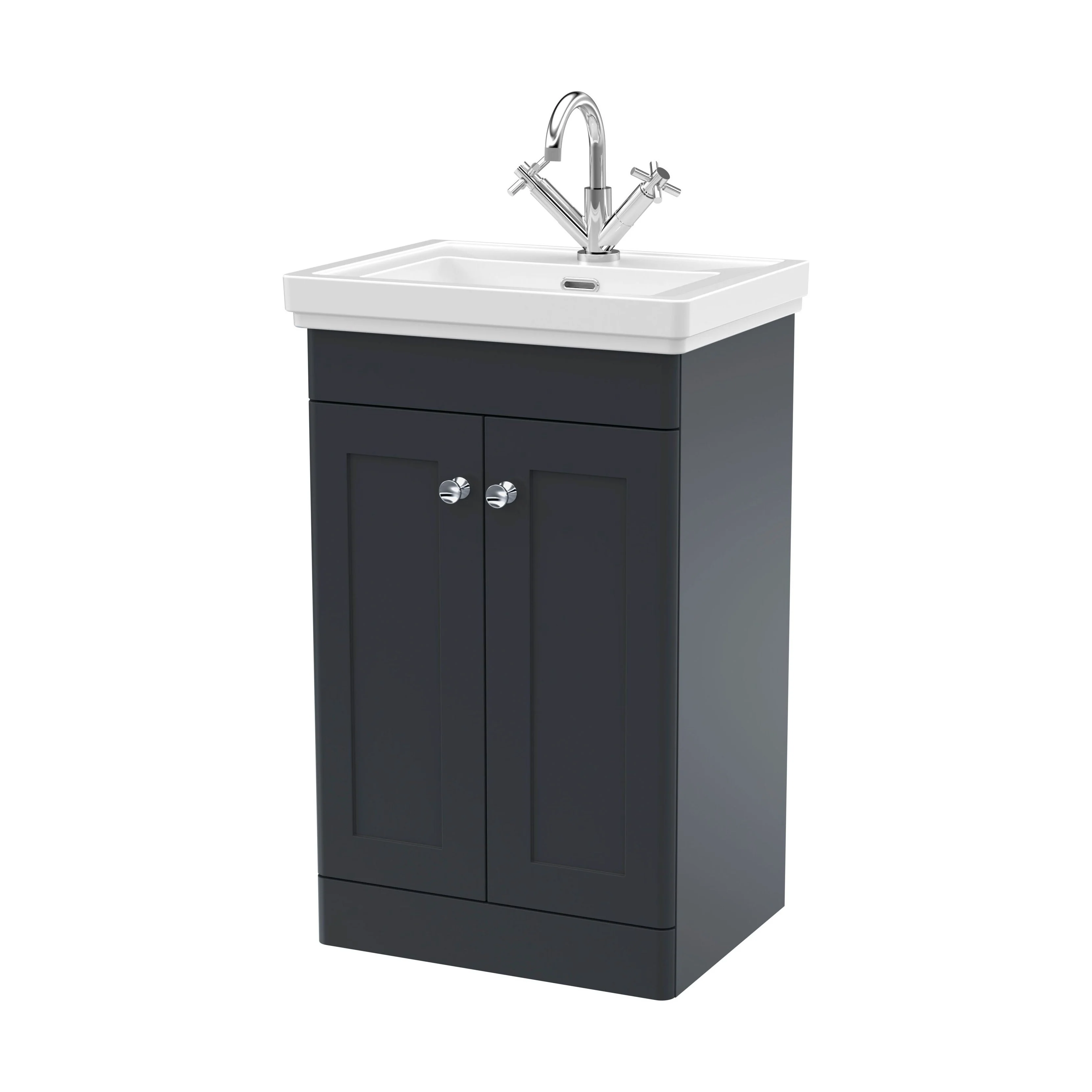 Swynnerton Traditional Floor Standing Vanity Basin Unit with 1 Tap Hole Ceramic Basin - Choice of Size and Finish - Image 42