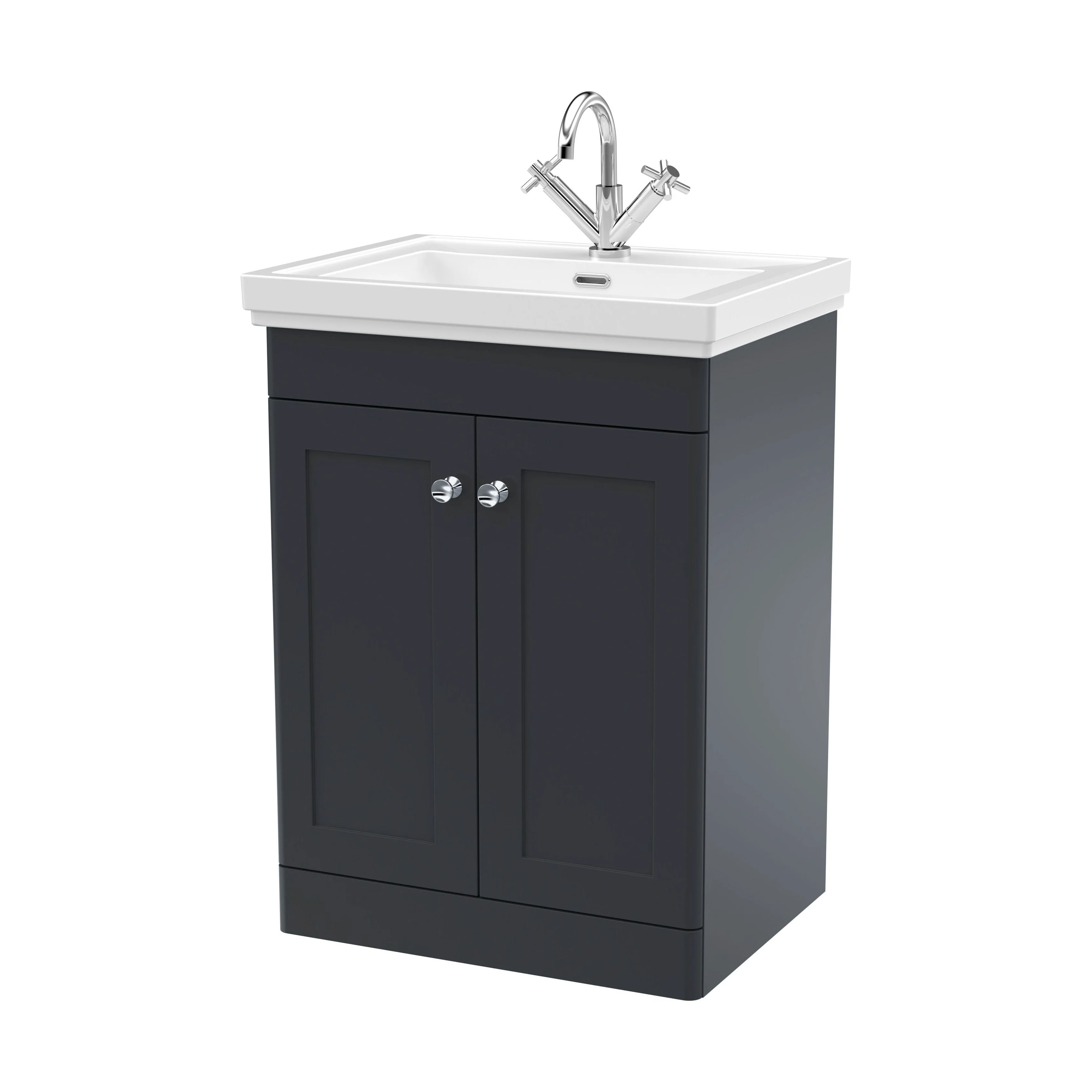 Swynnerton Traditional Floor Standing Vanity Basin Unit with 1 Tap Hole Ceramic Basin - Choice of Size and Finish - Image 43