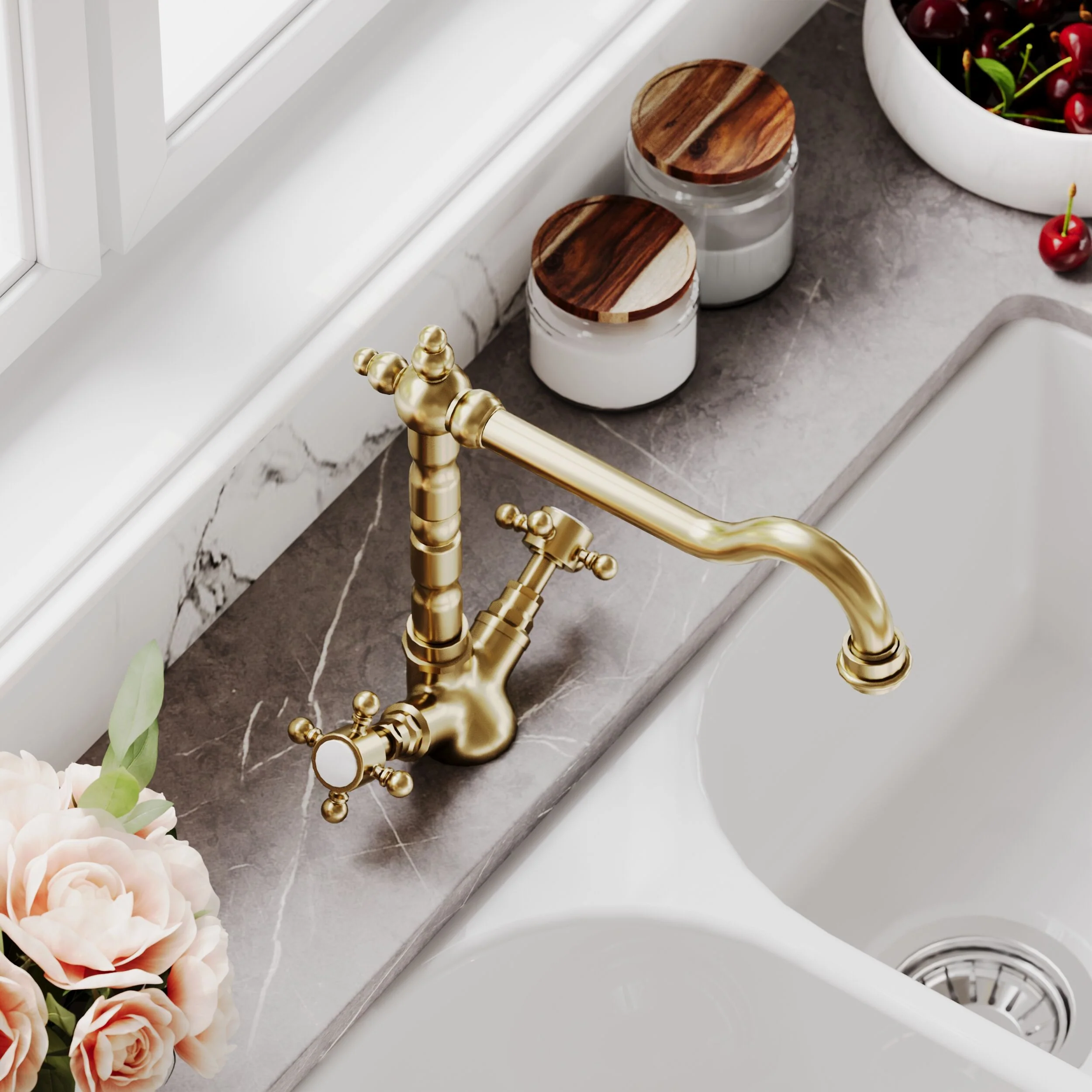 Norbury Traditional French Classic Mono Sink Mixer Tap - Choice of Colour - Image 10